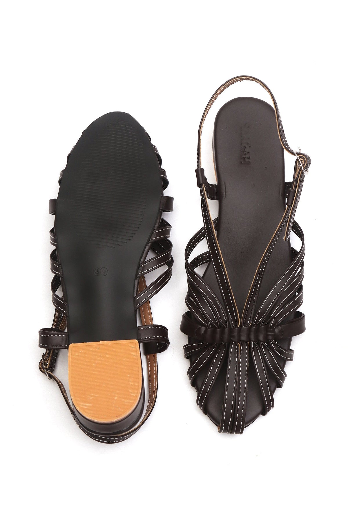 Espresso Twist Slingback Flats サイズ EU37