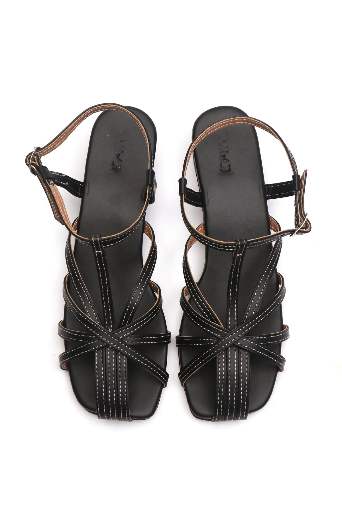 Midnight Cross-Strap Comfort Low Block Heel Sandals サイズ EU42