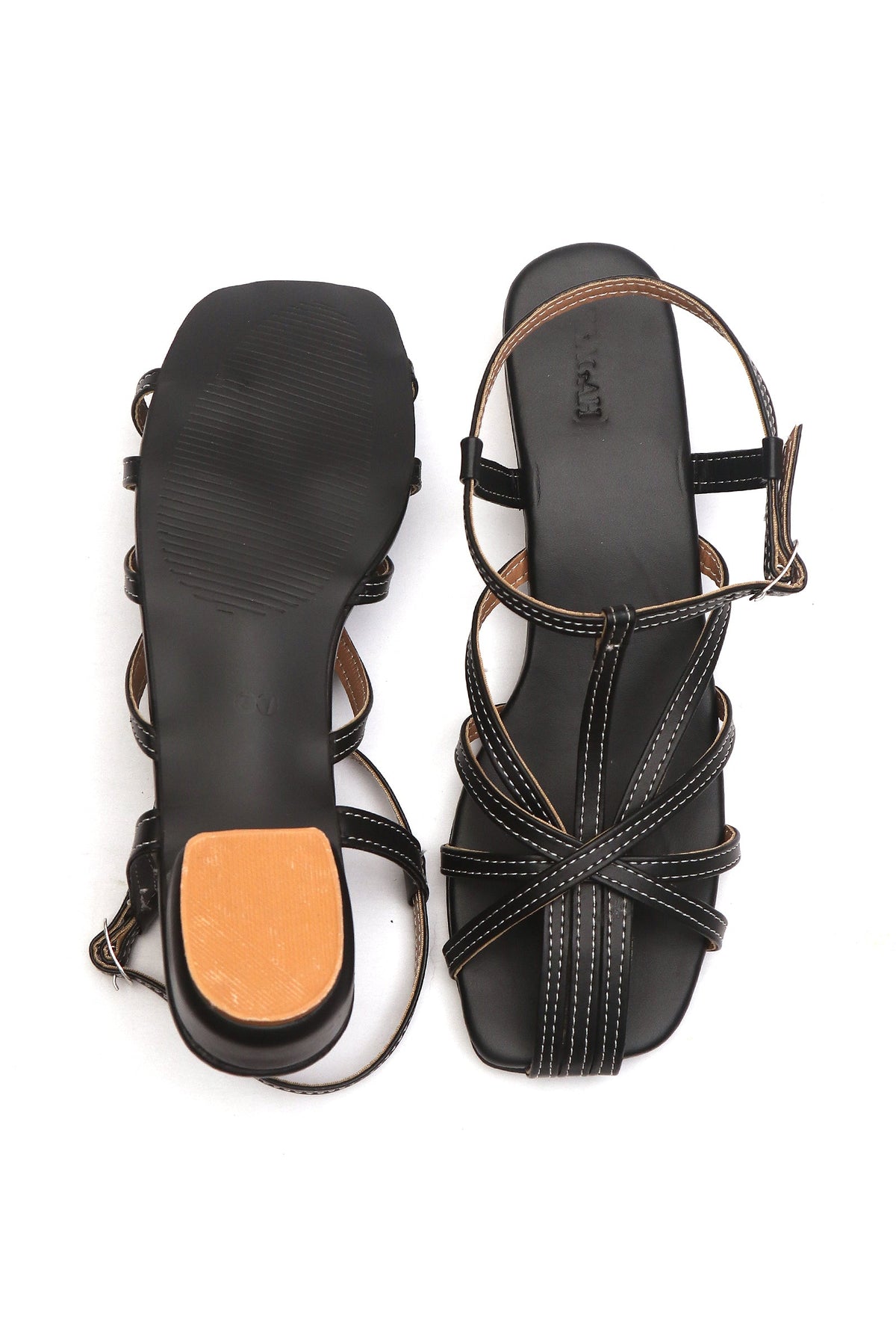 Midnight Cross-Strap Comfort Low Block Heel Sandals サイズ EU37