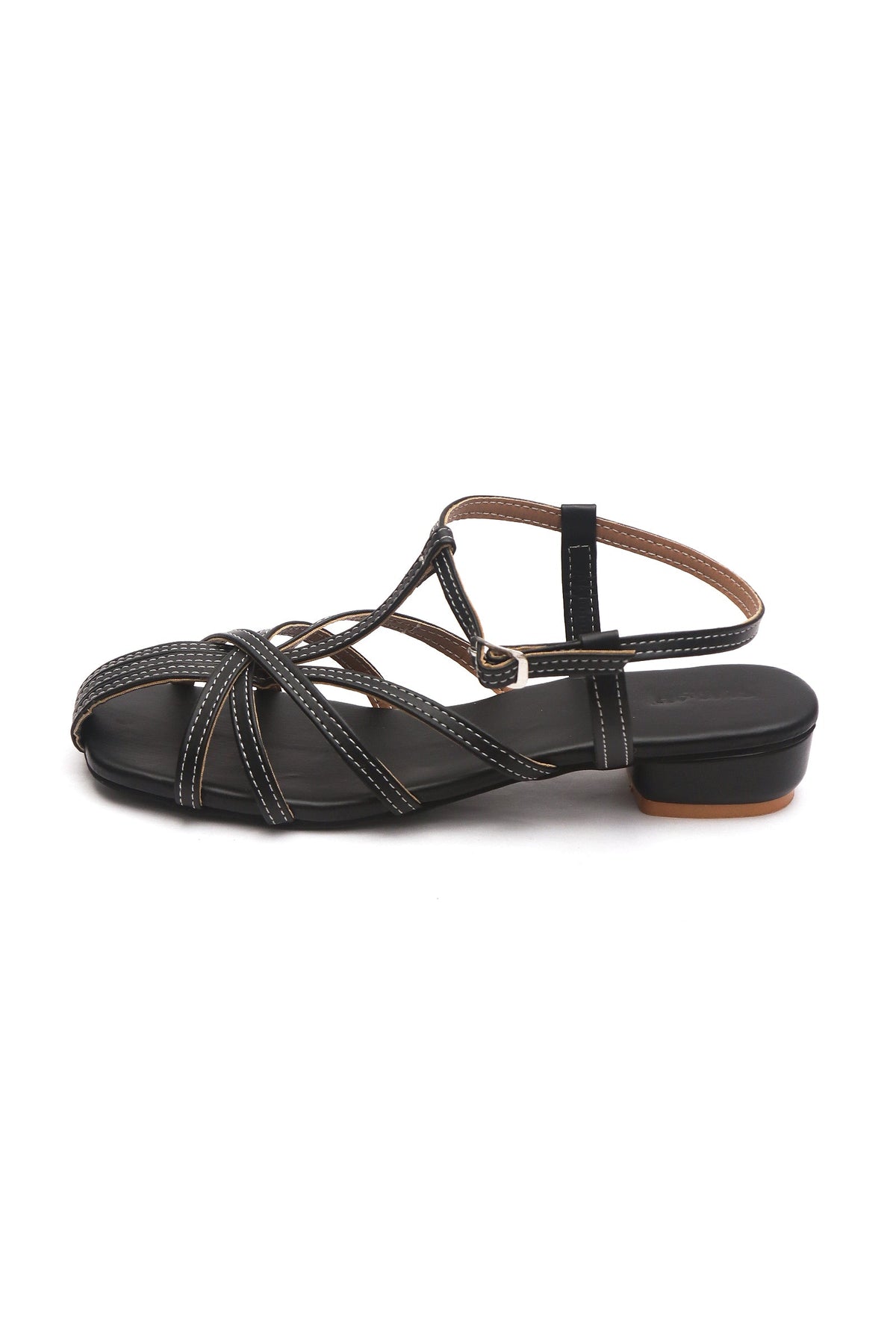 Midnight Cross-Strap Comfort Low Block Heel Sandals サイズ EU36