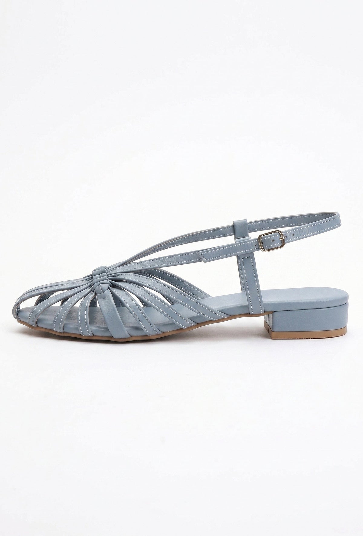 Blue Multi-Strap Knotted Slingback Flat Sandals サイズ EU35