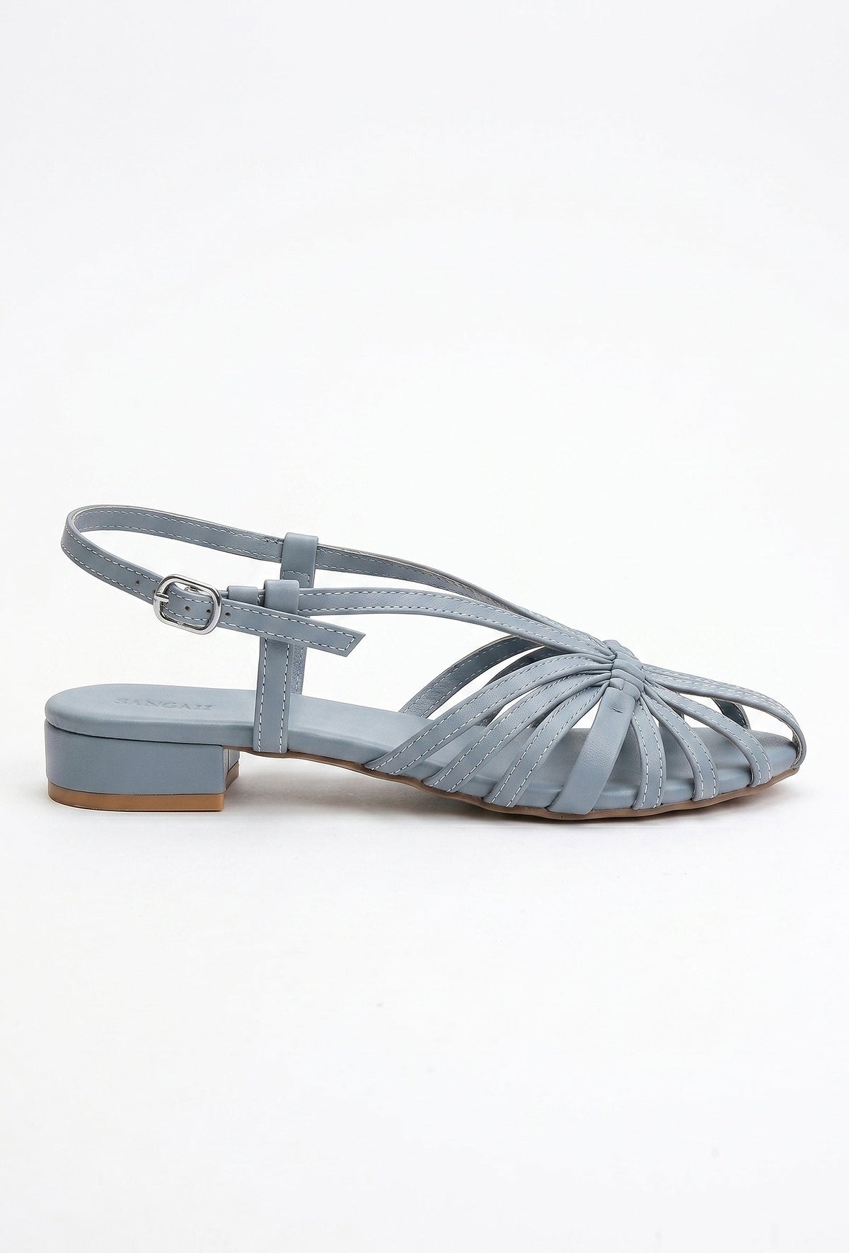 Blue Multi-Strap Knotted Slingback Flat Sandals サイズ EU38