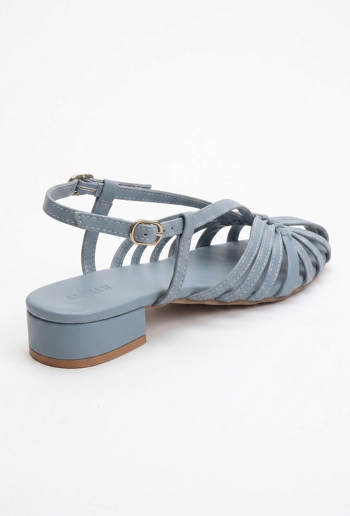Blue Multi-Strap Knotted Slingback Flat Sandals サイズ EU42