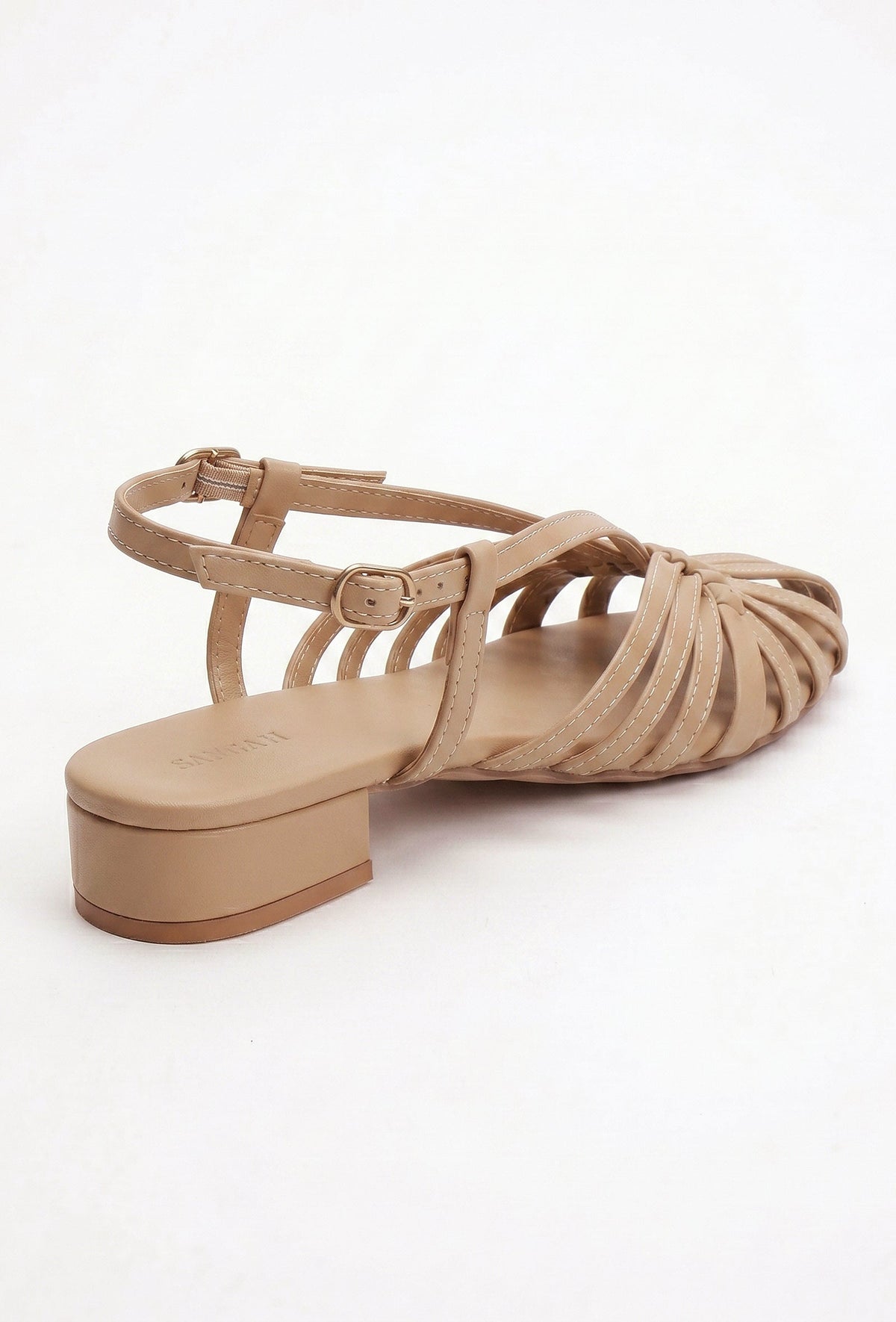 Camel Multi-Strap Knotted Slingback Flat Sandals サイズ EU40