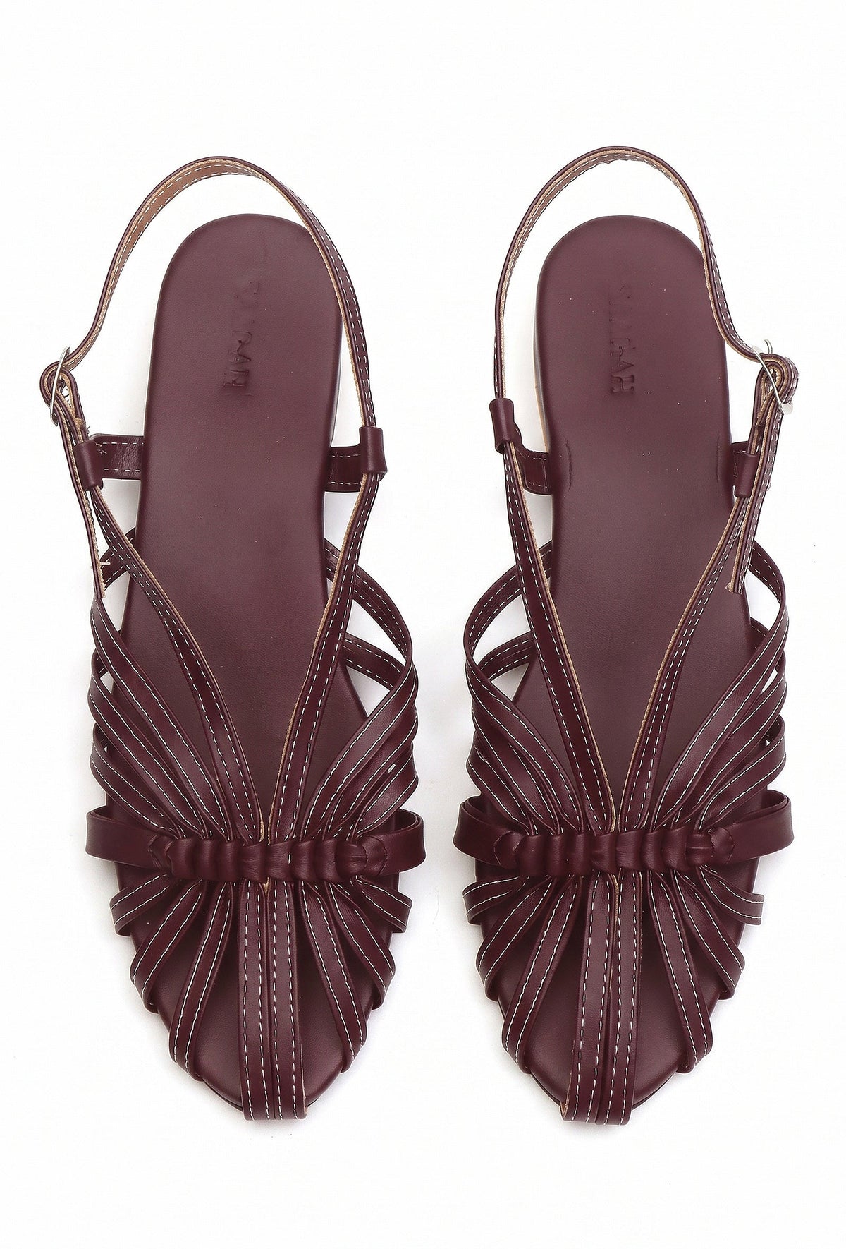 Coral Multi-Strap Knotted Slingback Flat Sandals サイズ EU41