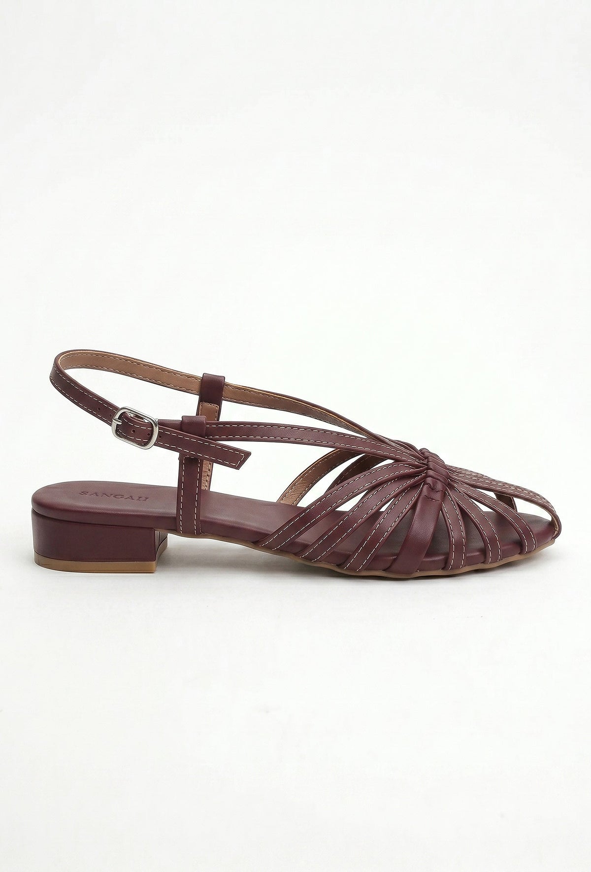 Coral Multi-Strap Knotted Slingback Flat Sandals サイズ EU35