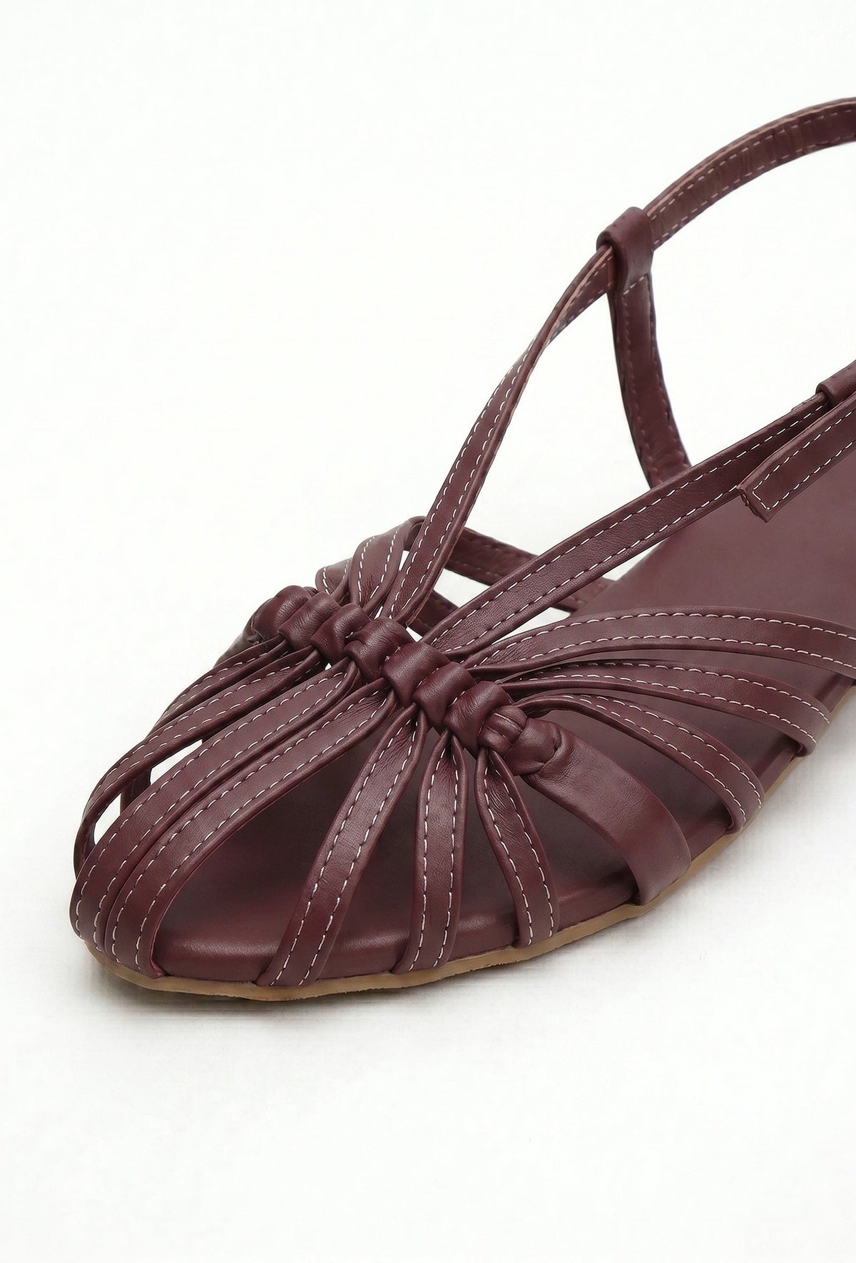 Coral Multi-Strap Knotted Slingback Flat Sandals サイズ EU39