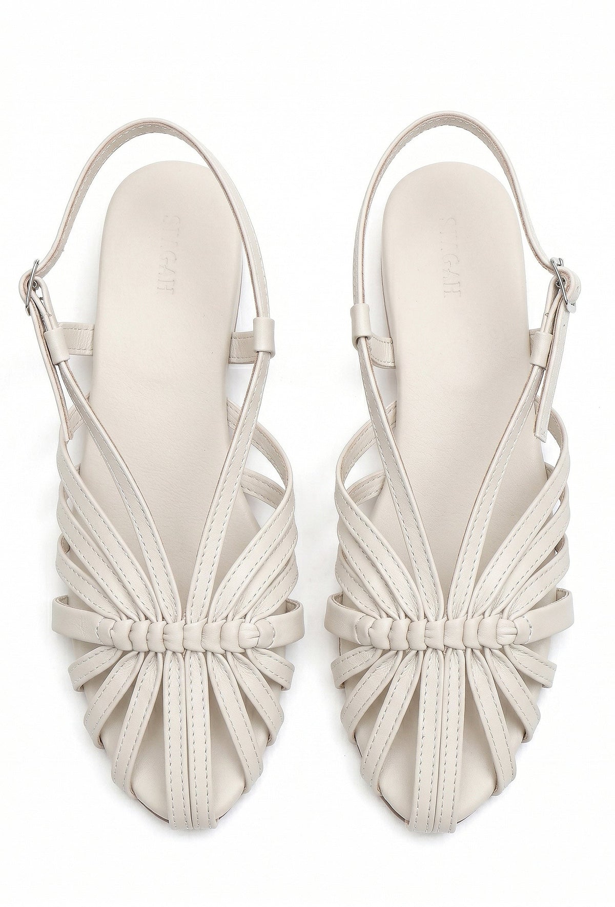 Off White Multi-Strap Knotted Slingback Flat Sandals サイズ EU36