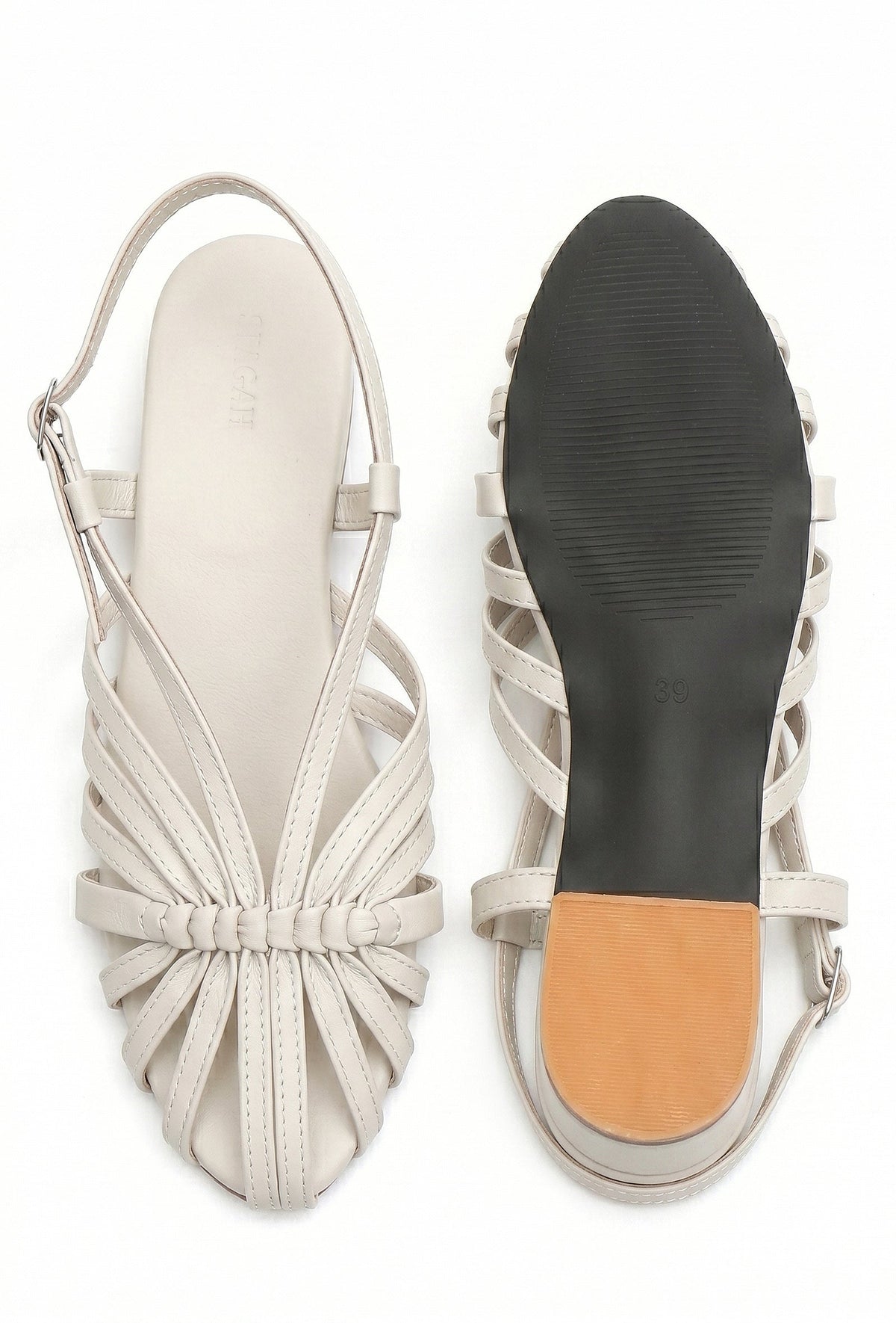 Off White Multi-Strap Knotted Slingback Flat Sandals サイズ EU37