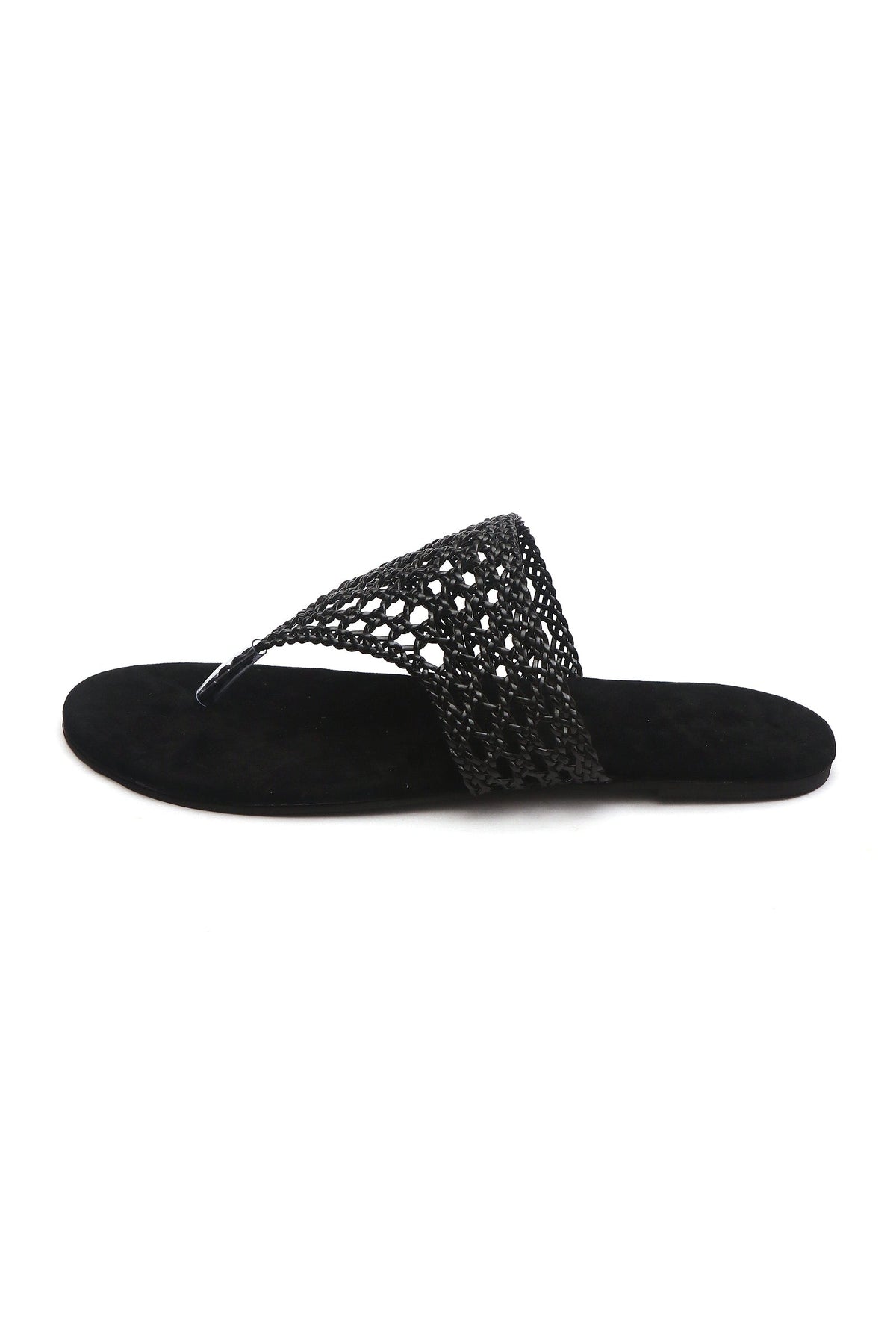 Noir Weave Thong Flat Sandals サイズ EU40