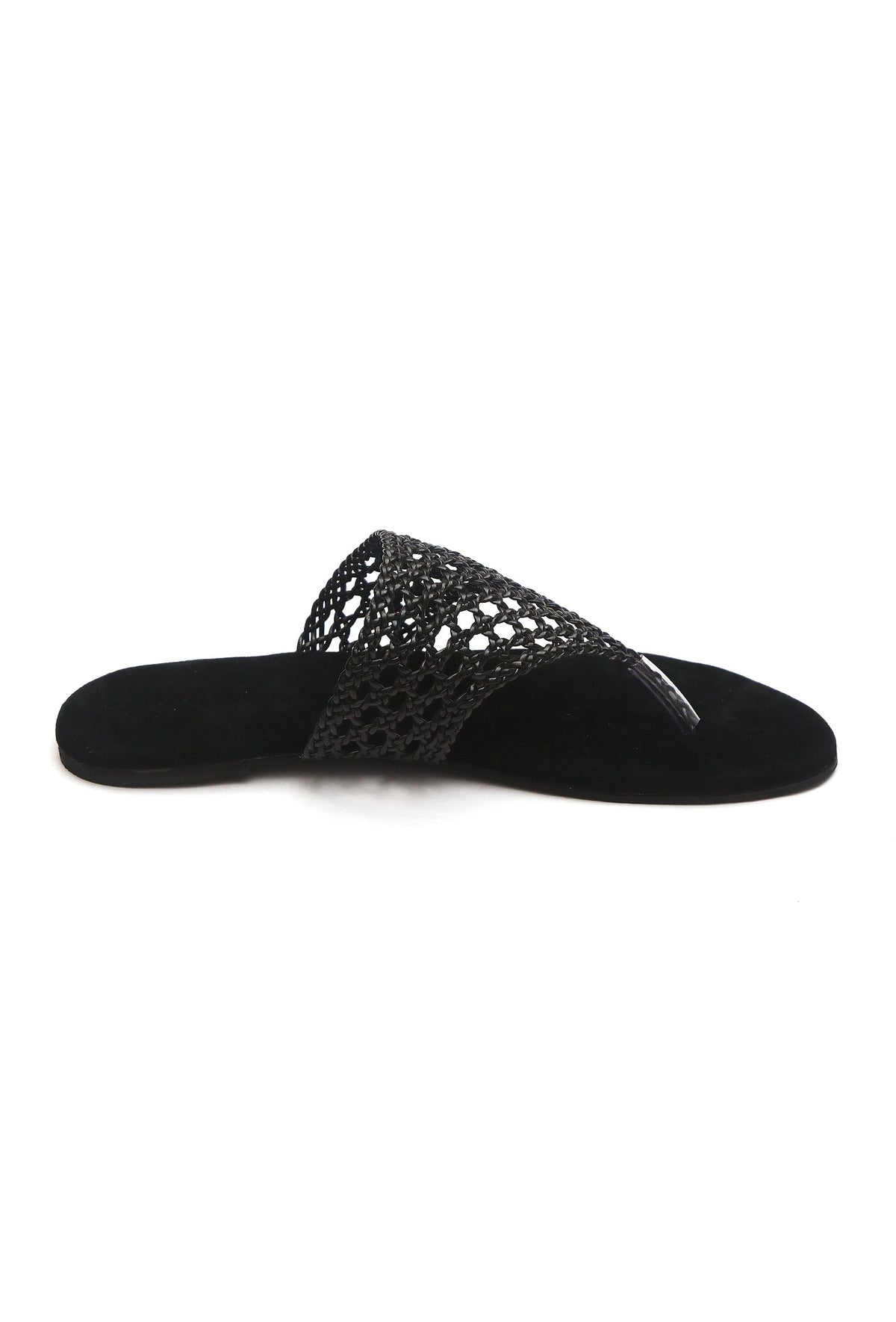 Noir Weave Thong Flat Sandals サイズ EU39