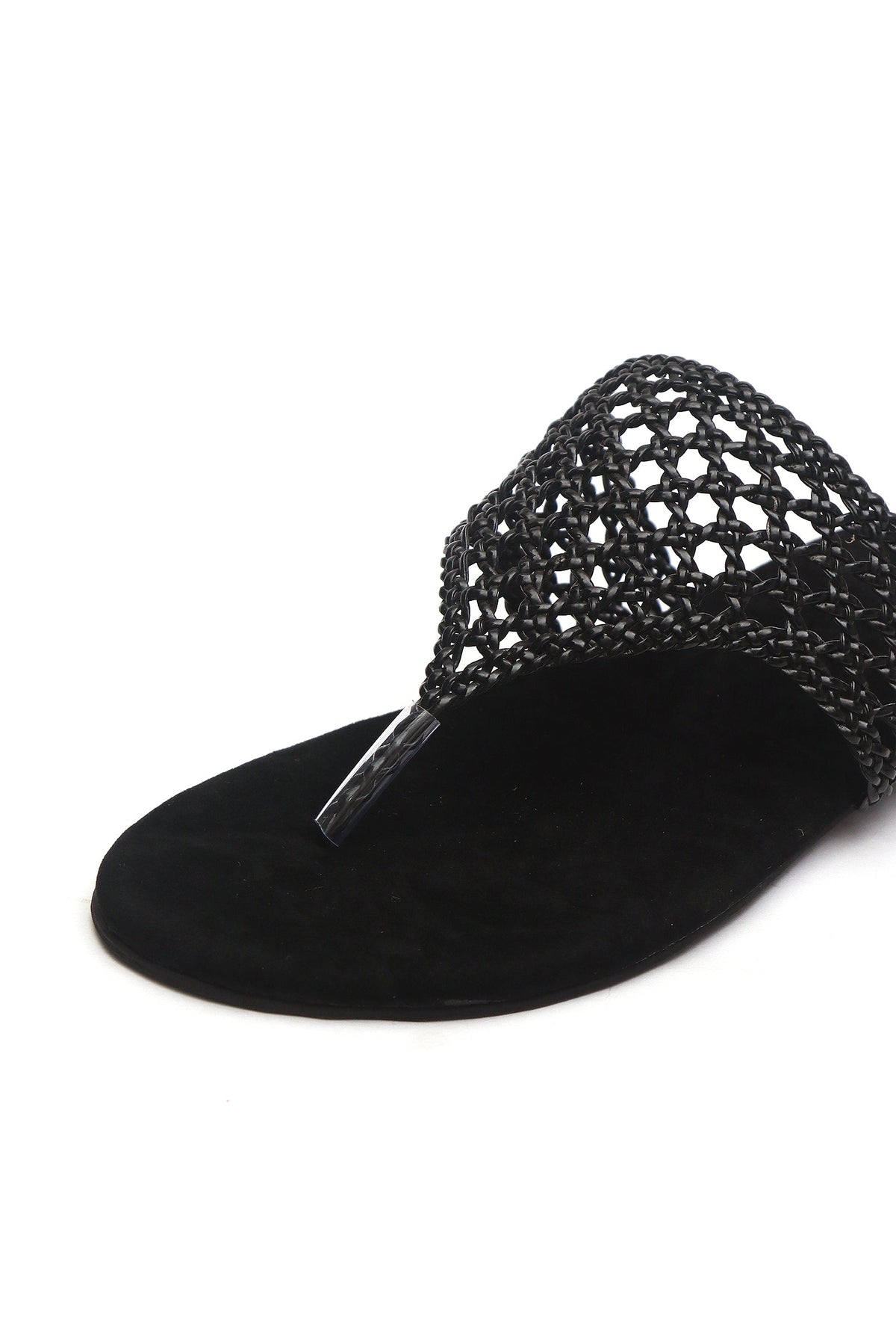 Noir Weave Thong Flat Sandals サイズ EU39