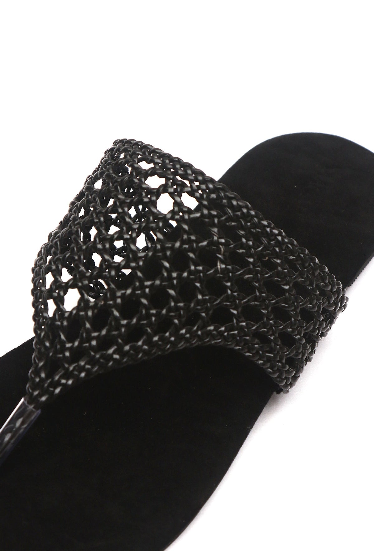 Noir Weave Thong Flat Sandals サイズ EU38
