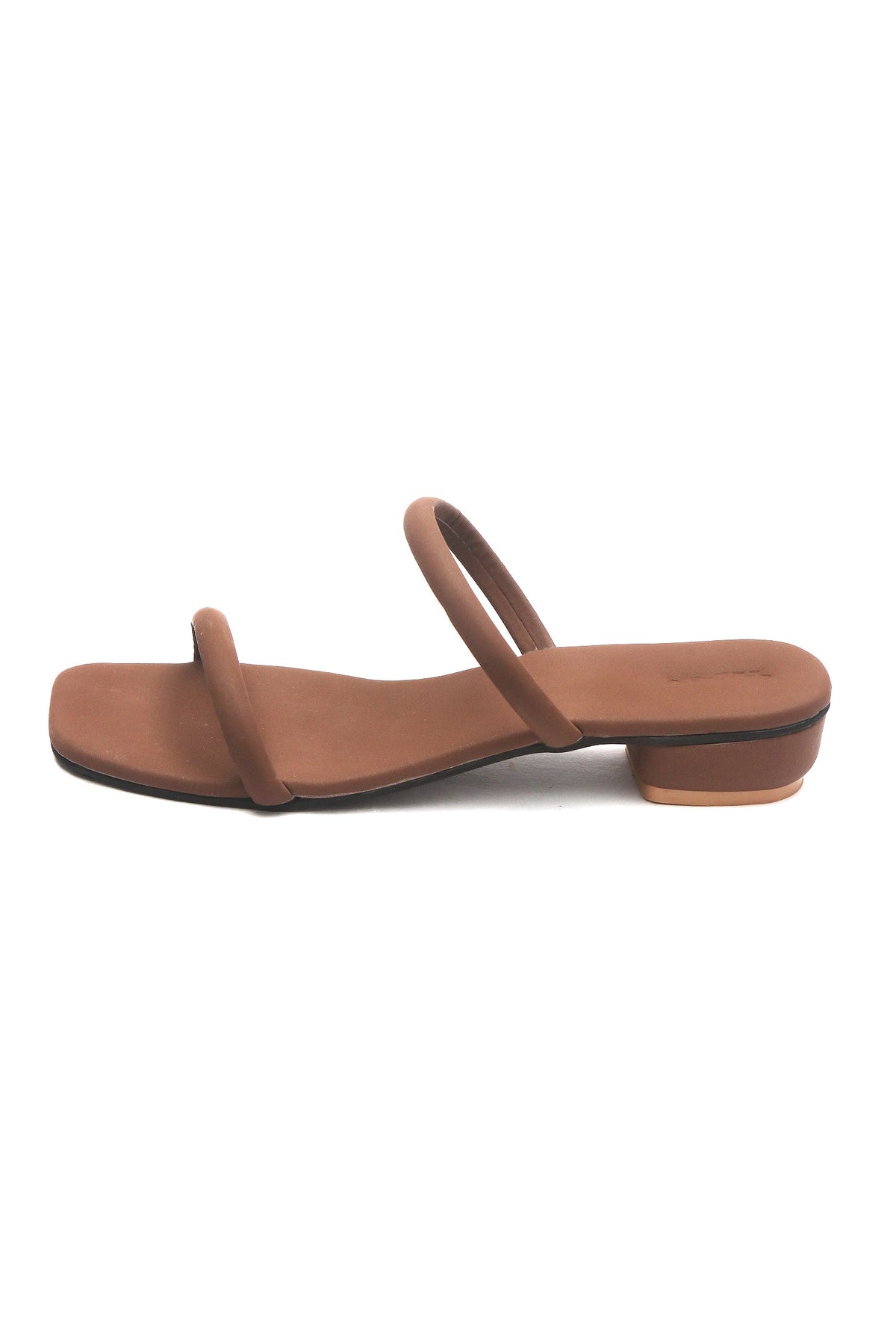Tan Brown Dual Strap Slide Sandals サイズ EU40