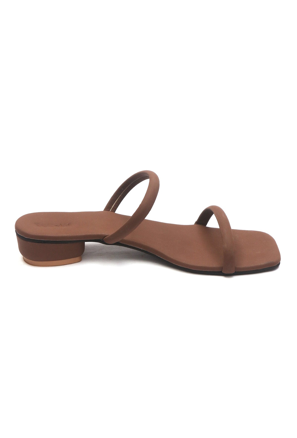 Tan Brown Dual Strap Slide Sandals サイズ EU38