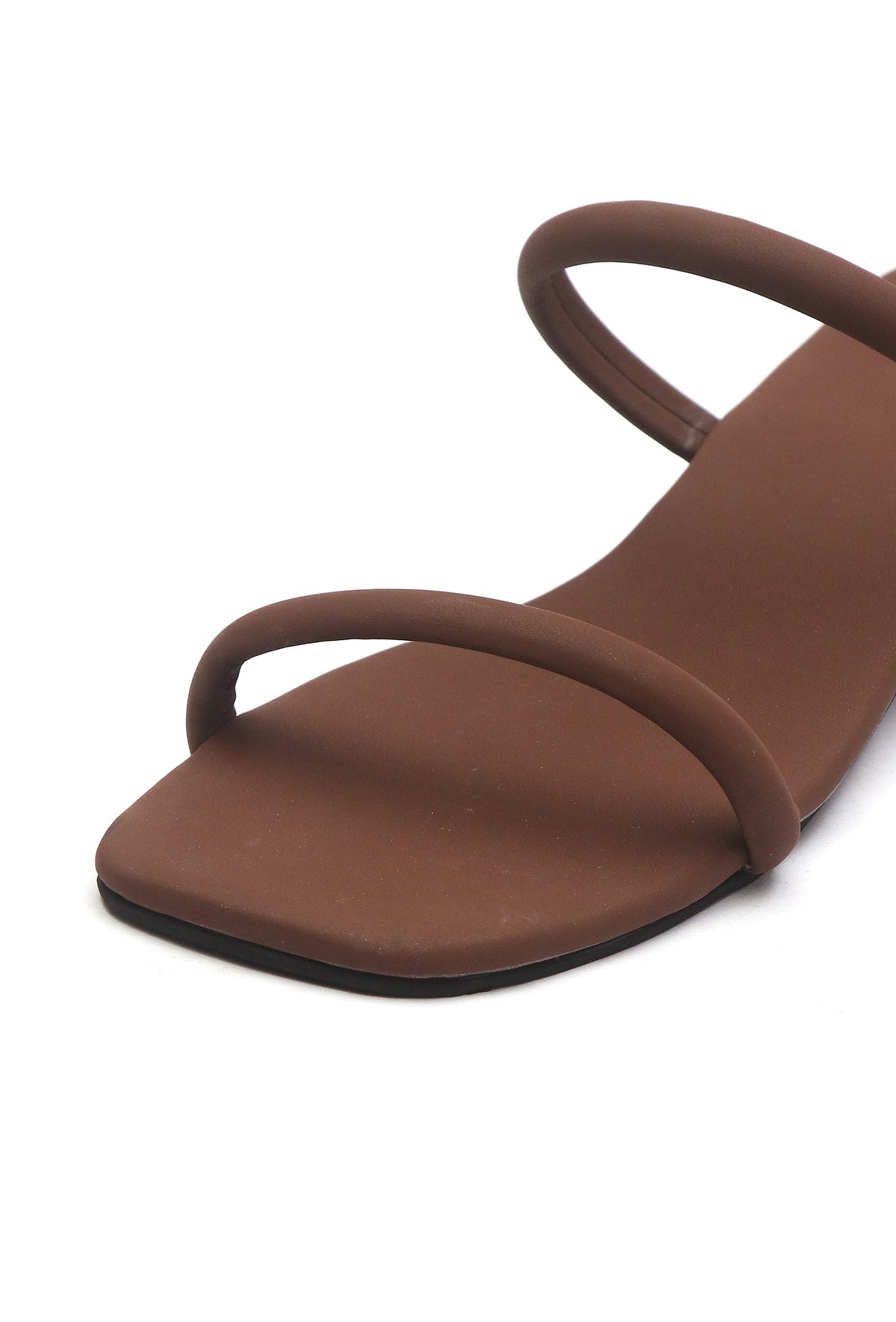Tan Brown Dual Strap Slide Sandals サイズ EU35