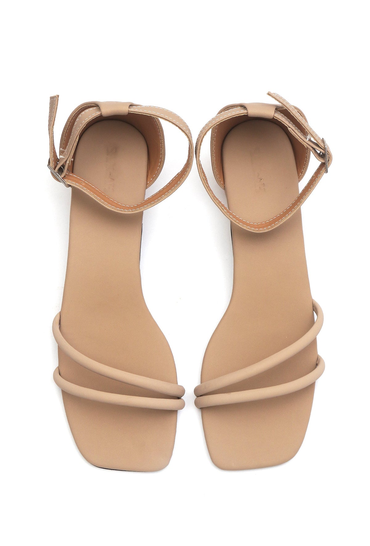 Beige Tube Strap Ankle Buckle Sandals サイズ EU38