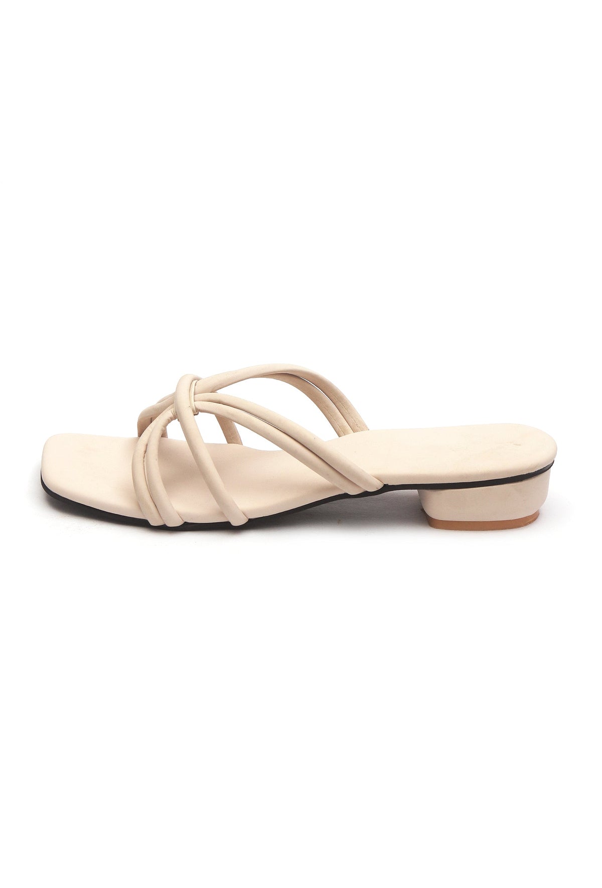 Cream White Multi Tube Strap Slide Sandals サイズ EU35