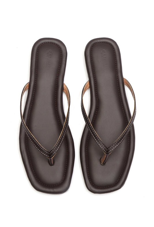 Espresso Cushioned Toe-Ring Flats サイズ EU38