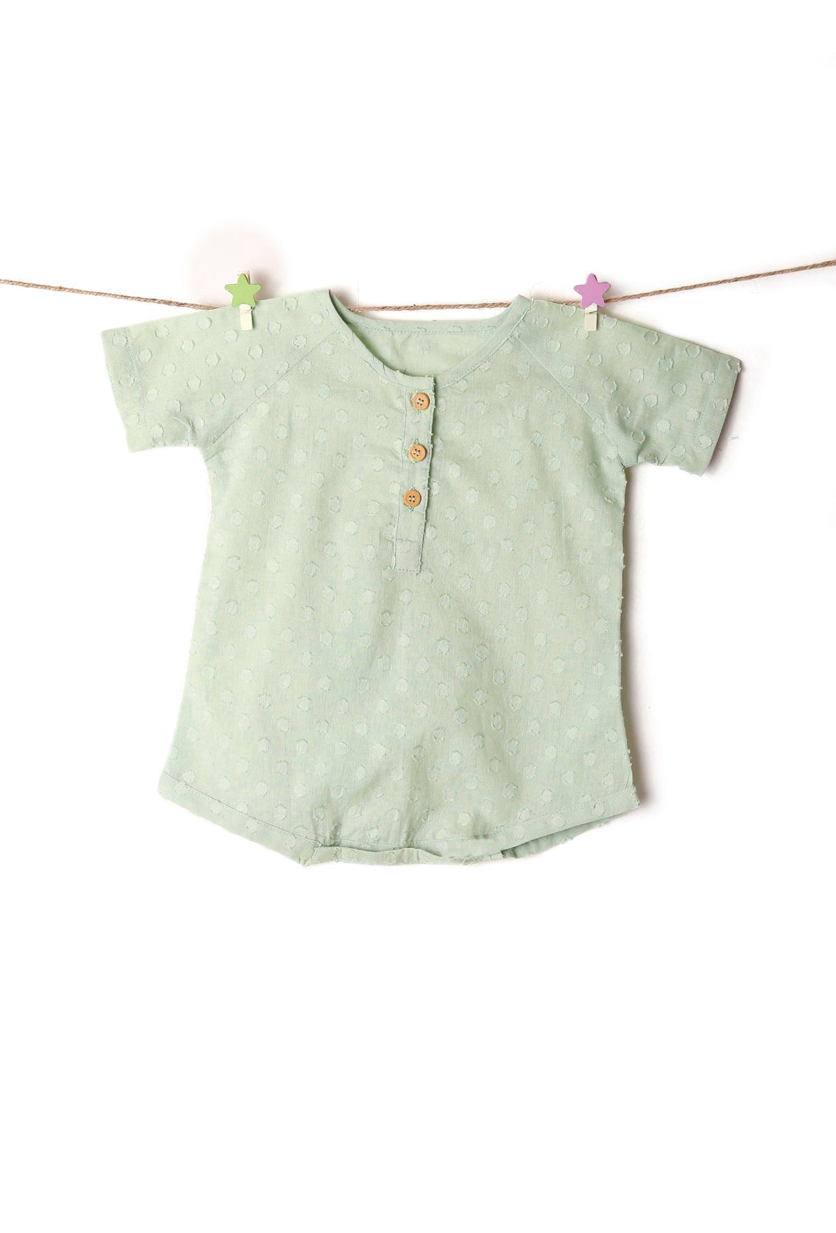 Delicate Light Green Cotton Tee サイズ 6〜9か月