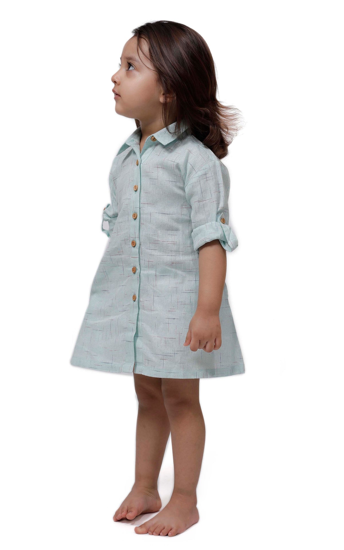 Blue Melange Tunic Dress with Waist Belt サイズ 6〜9か月
