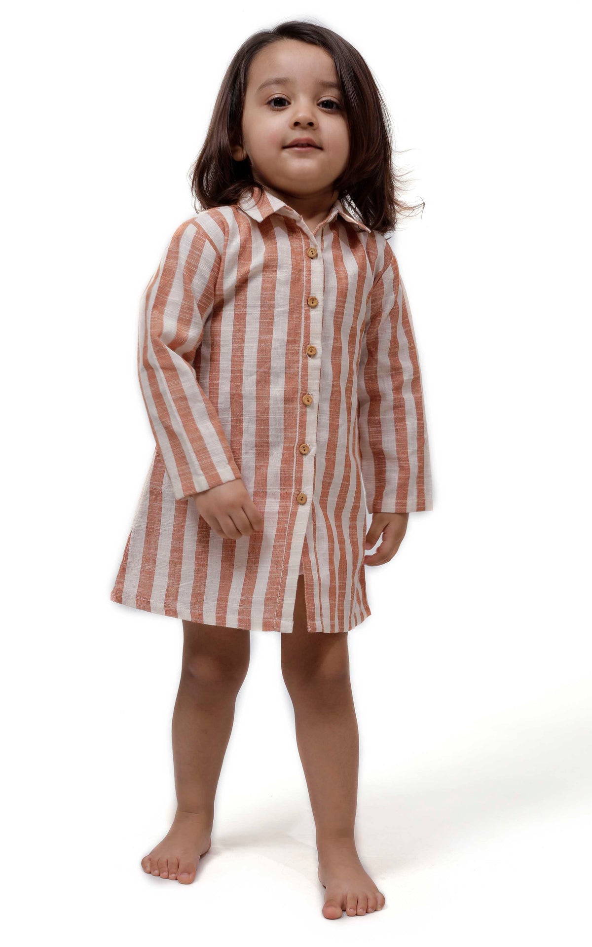 Rustic Stripe Tunic Dress with Waist Belt サイズ 9〜12か月