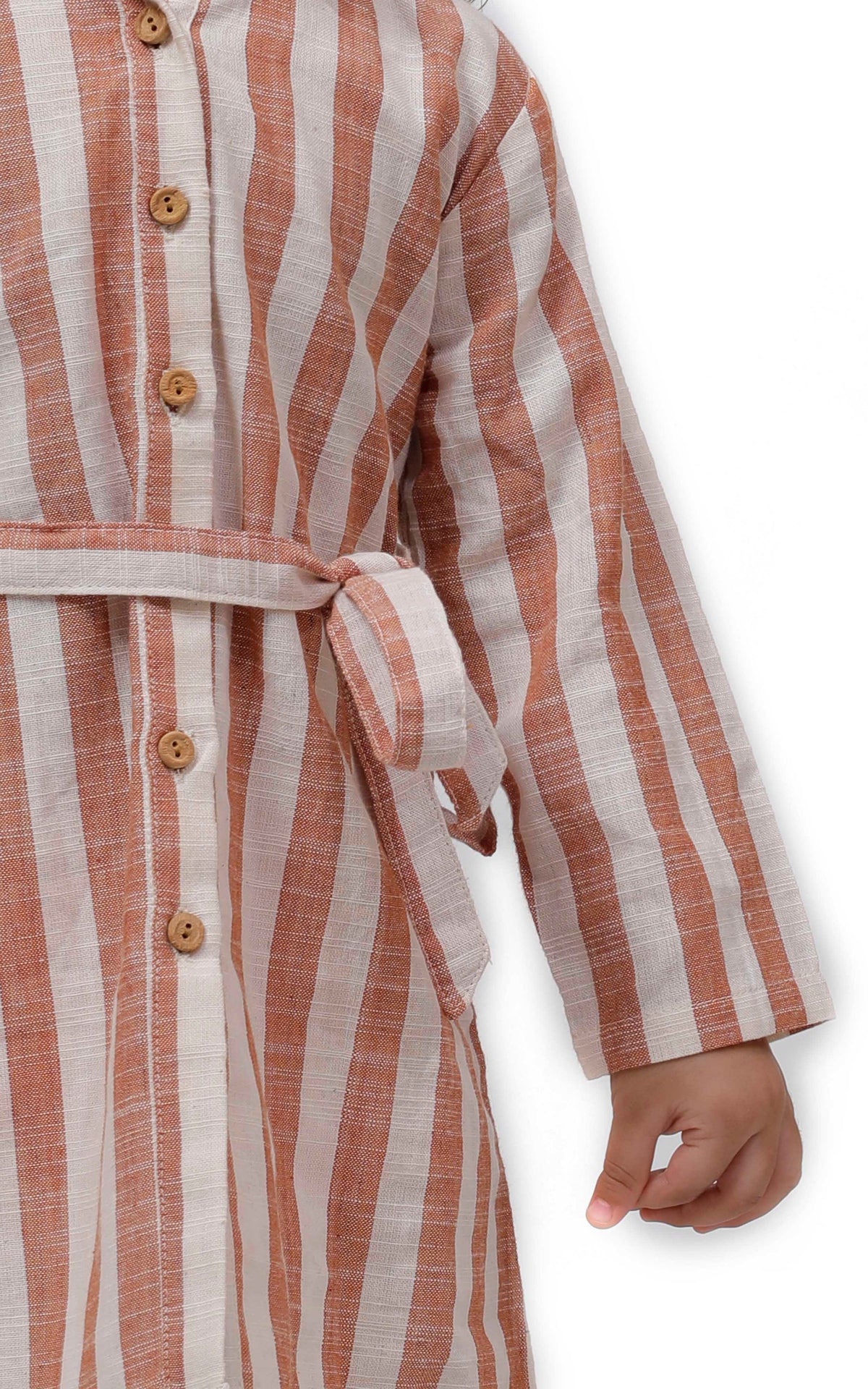 Rustic Stripe Tunic Dress with Waist Belt サイズ 9〜12か月