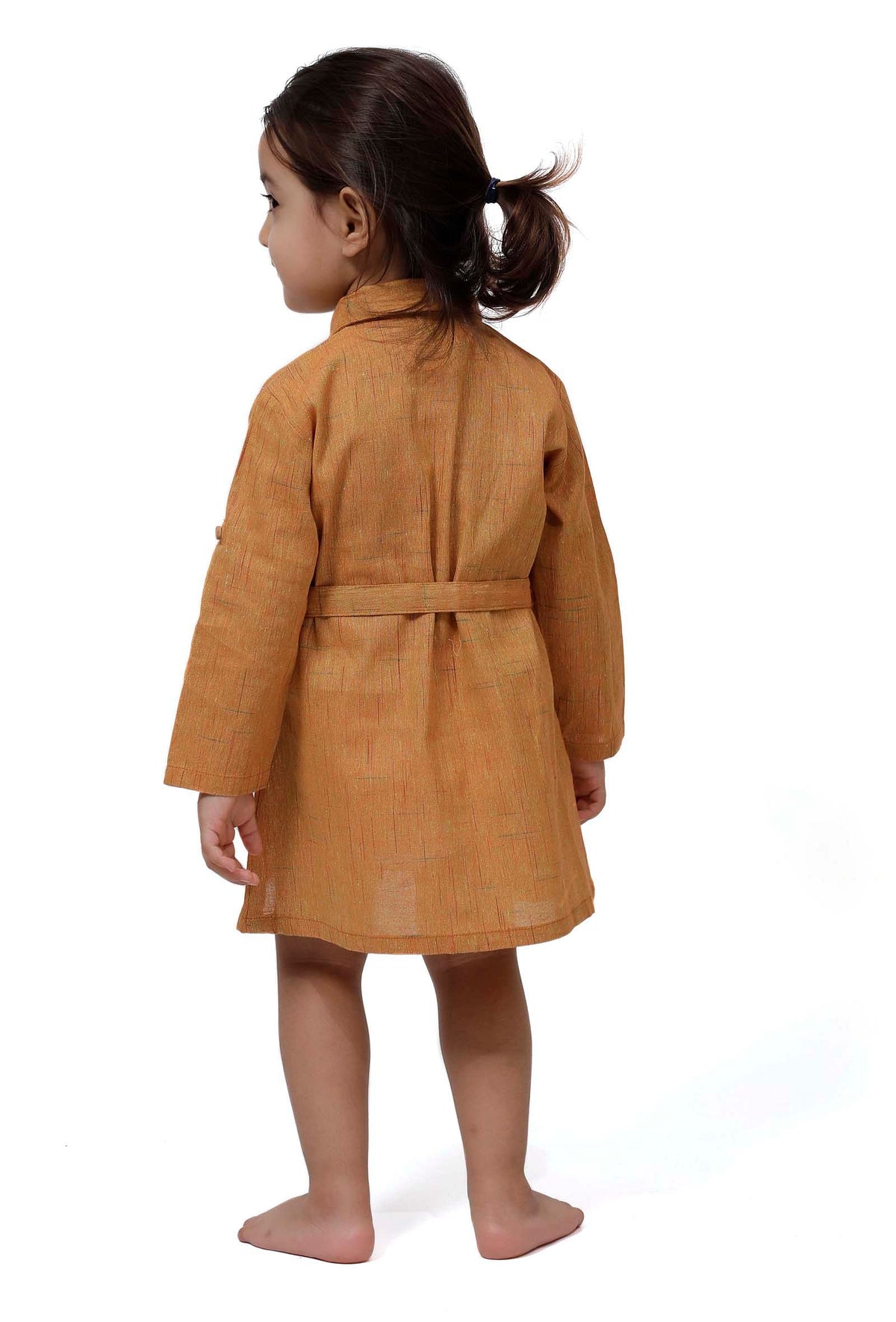 Rustic Melange Tunic Dress with Waist Belt サイズ 3〜6か月