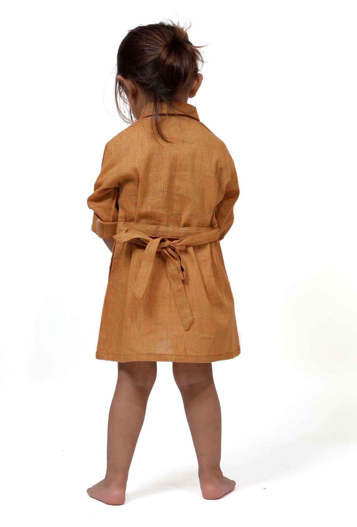 Rustic Melange Tunic Dress with Waist Belt サイズ 9〜12か月