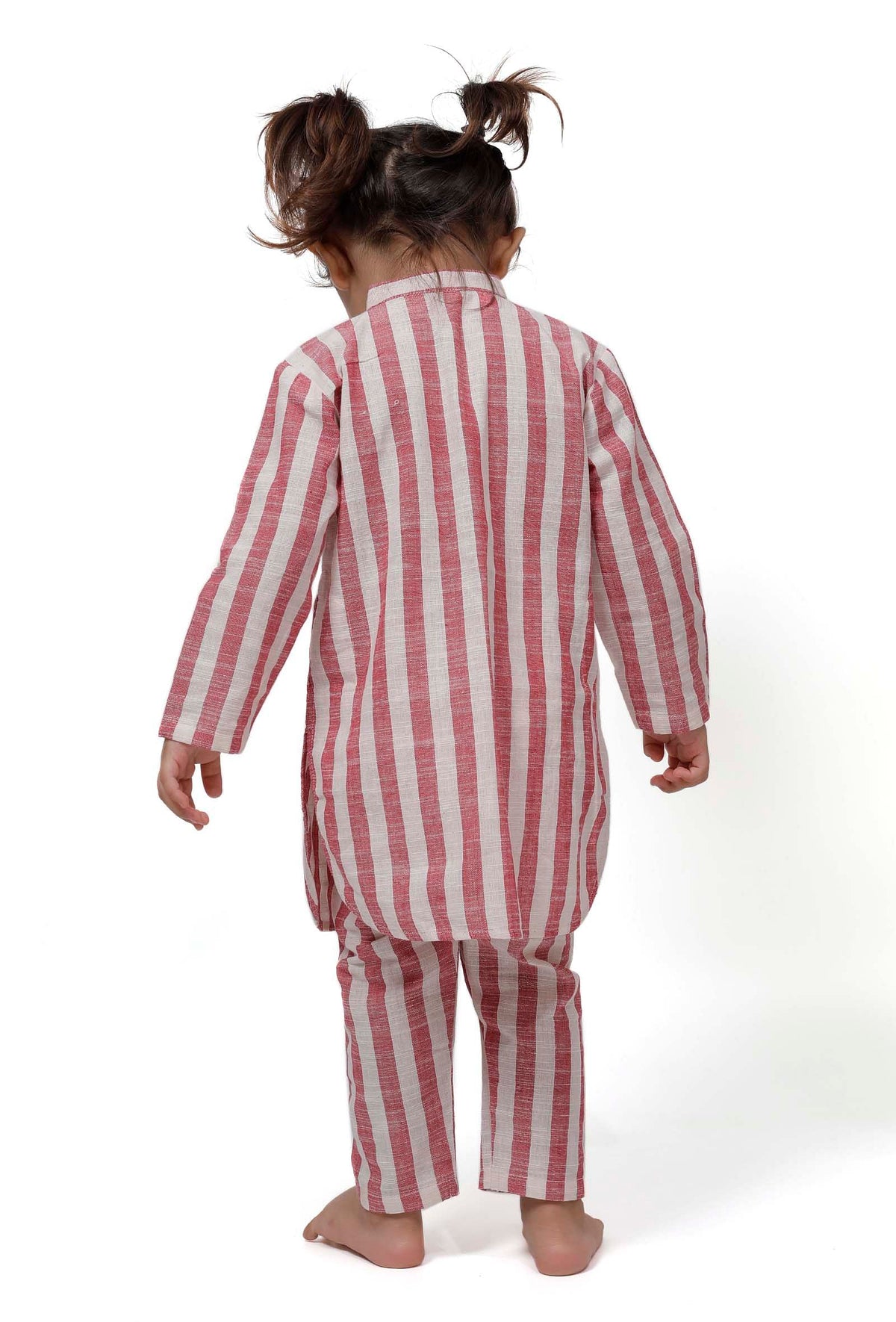 Set of 2: Pink Stripe U Cut Kurta Pyjama サイズ 18〜24か月