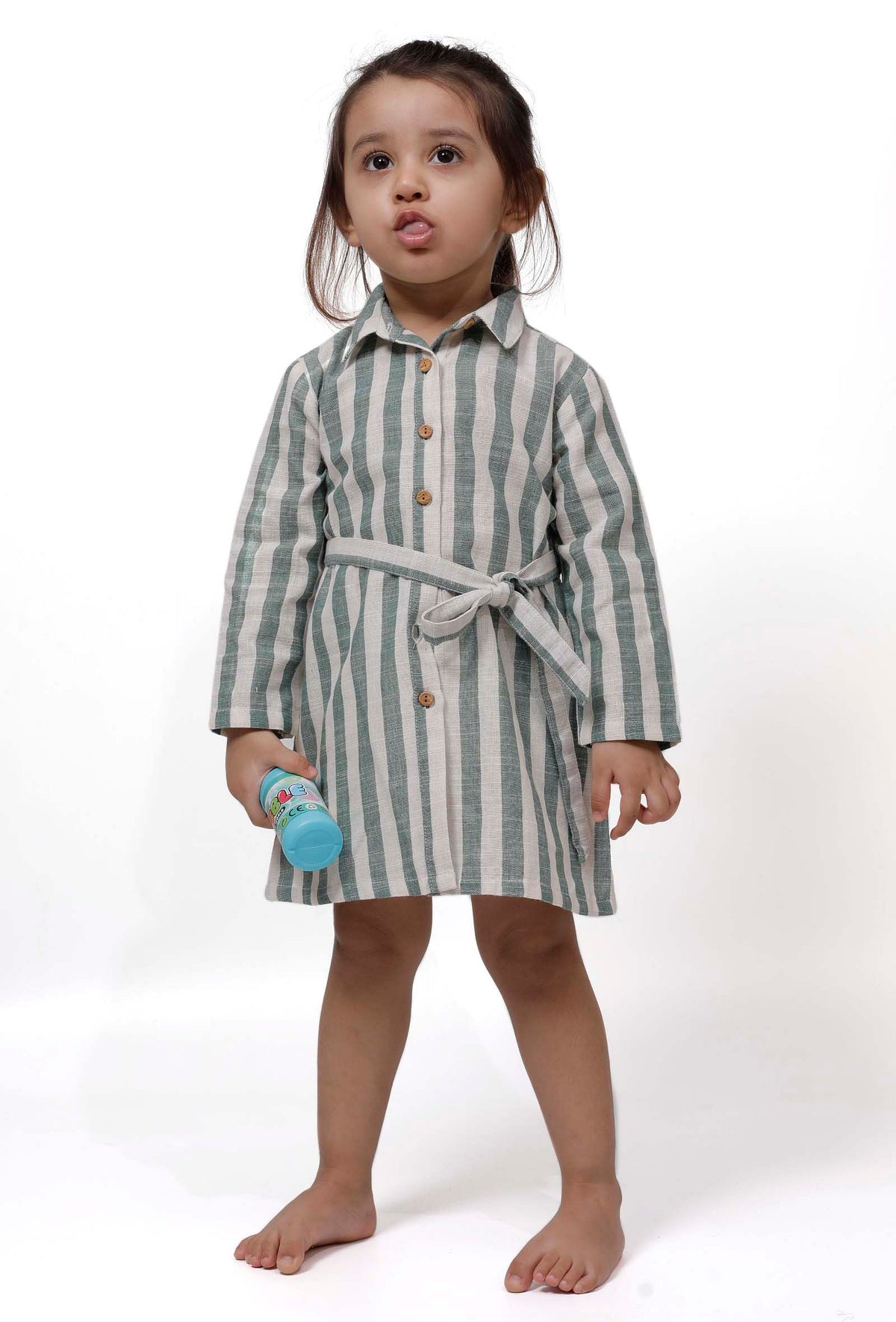 Green Melange Stripe Tunic Dress サイズ 2〜3歳
