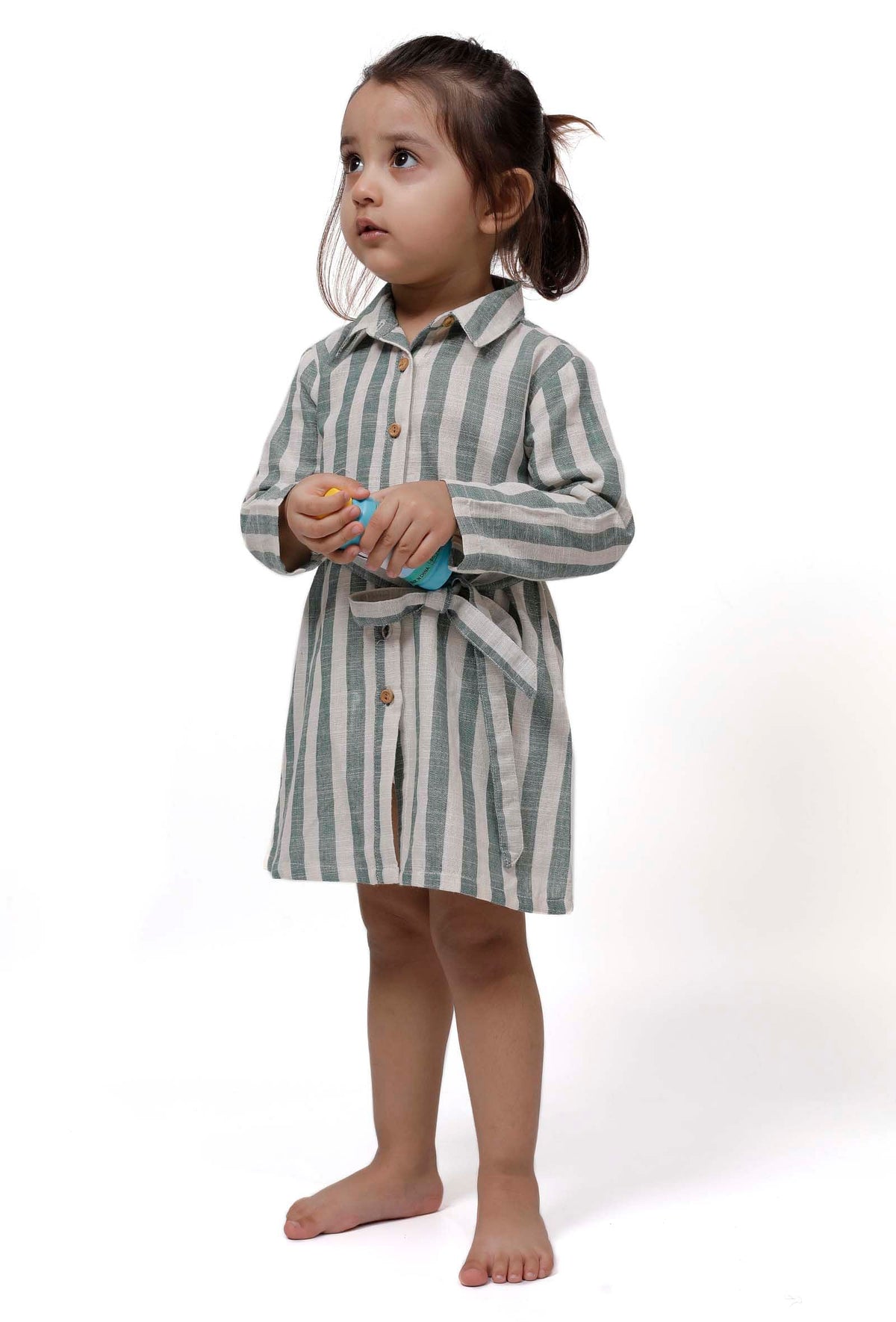 Green Melange Stripe Tunic Dress サイズ 2〜3歳