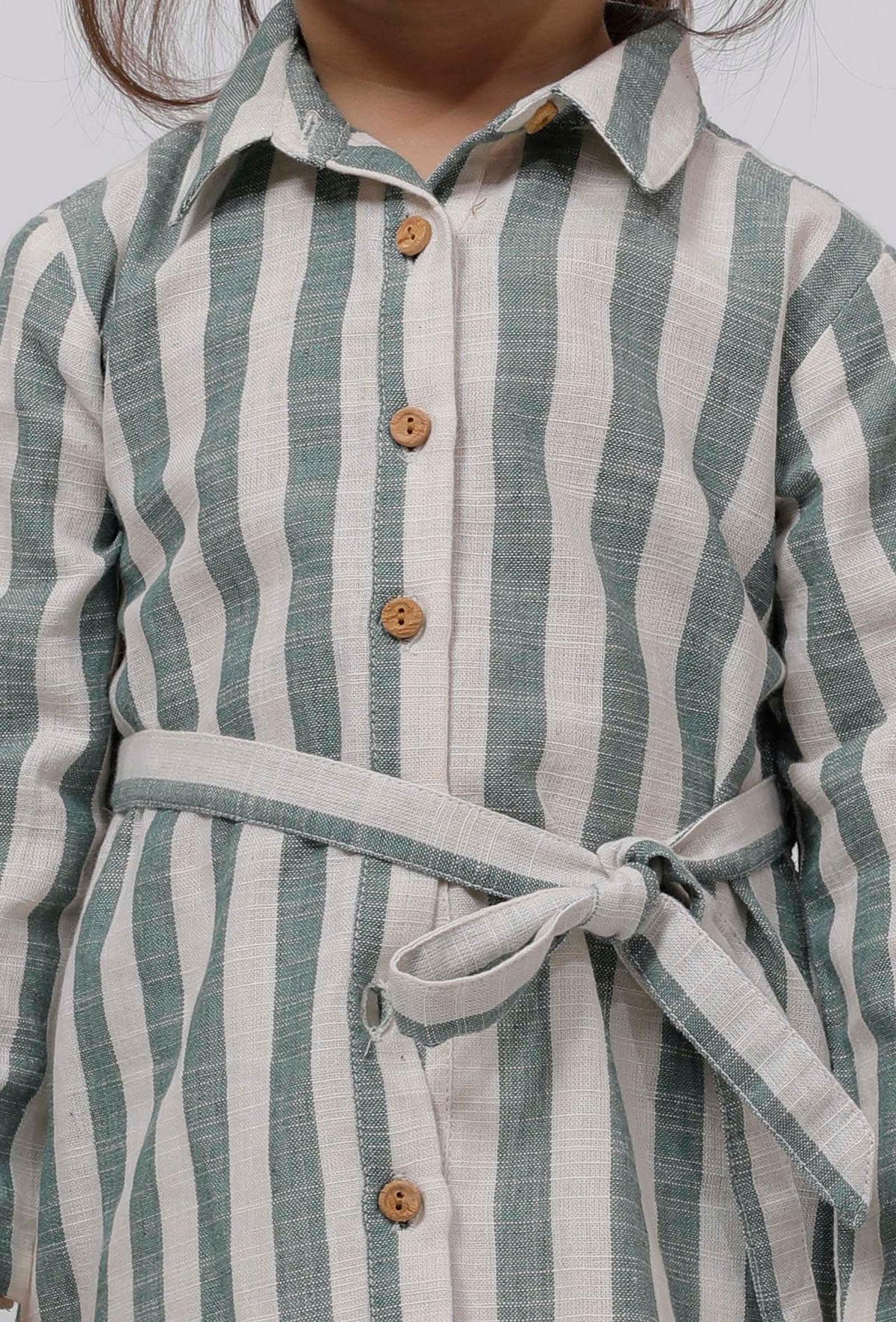 Green Melange Stripe Tunic Dress サイズ 2〜3歳