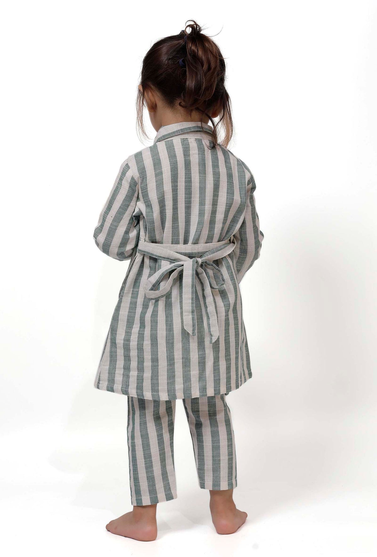 Set of 2 - Green Stripe Tunic Dress with Pants サイズ 9〜12か月