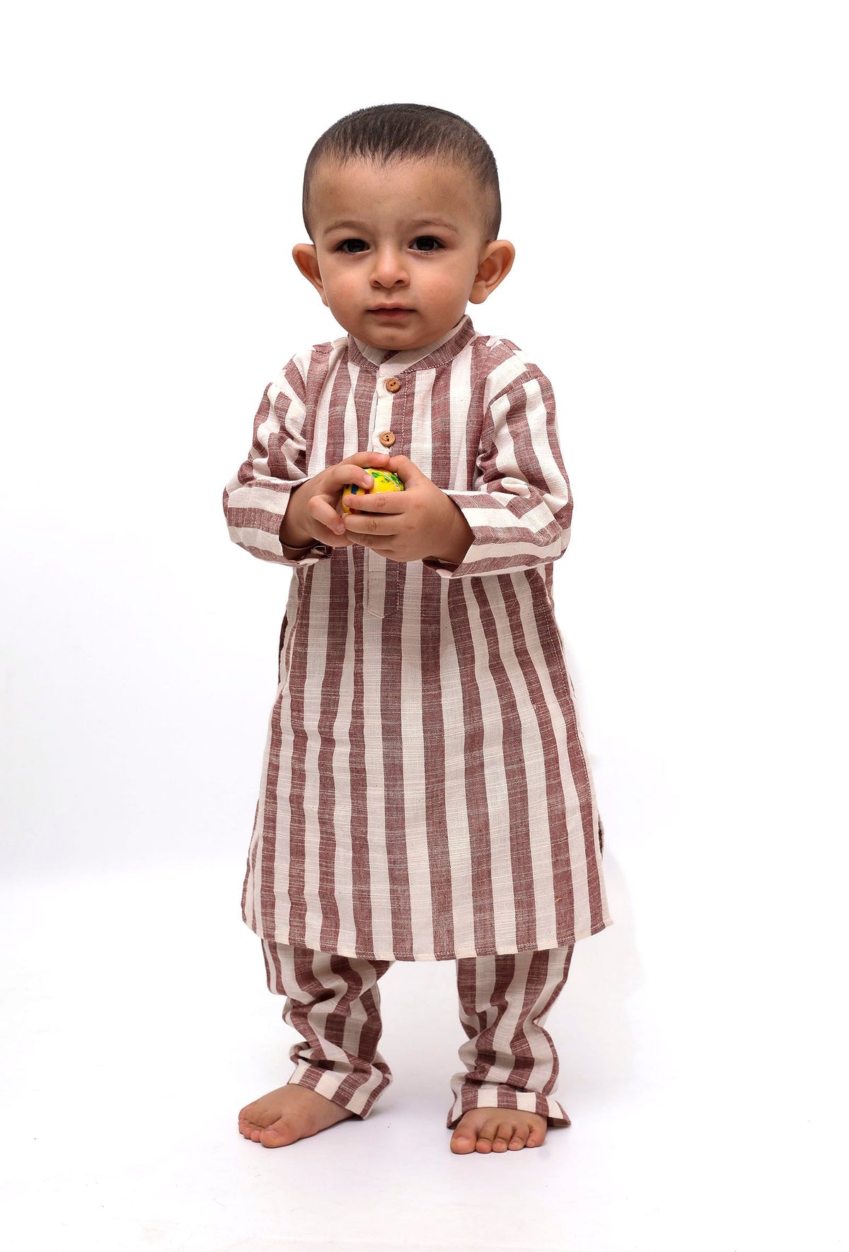Set of 2 - Noddy Dusky Red Stripes Kurta Pajama サイズ 12〜18か月
