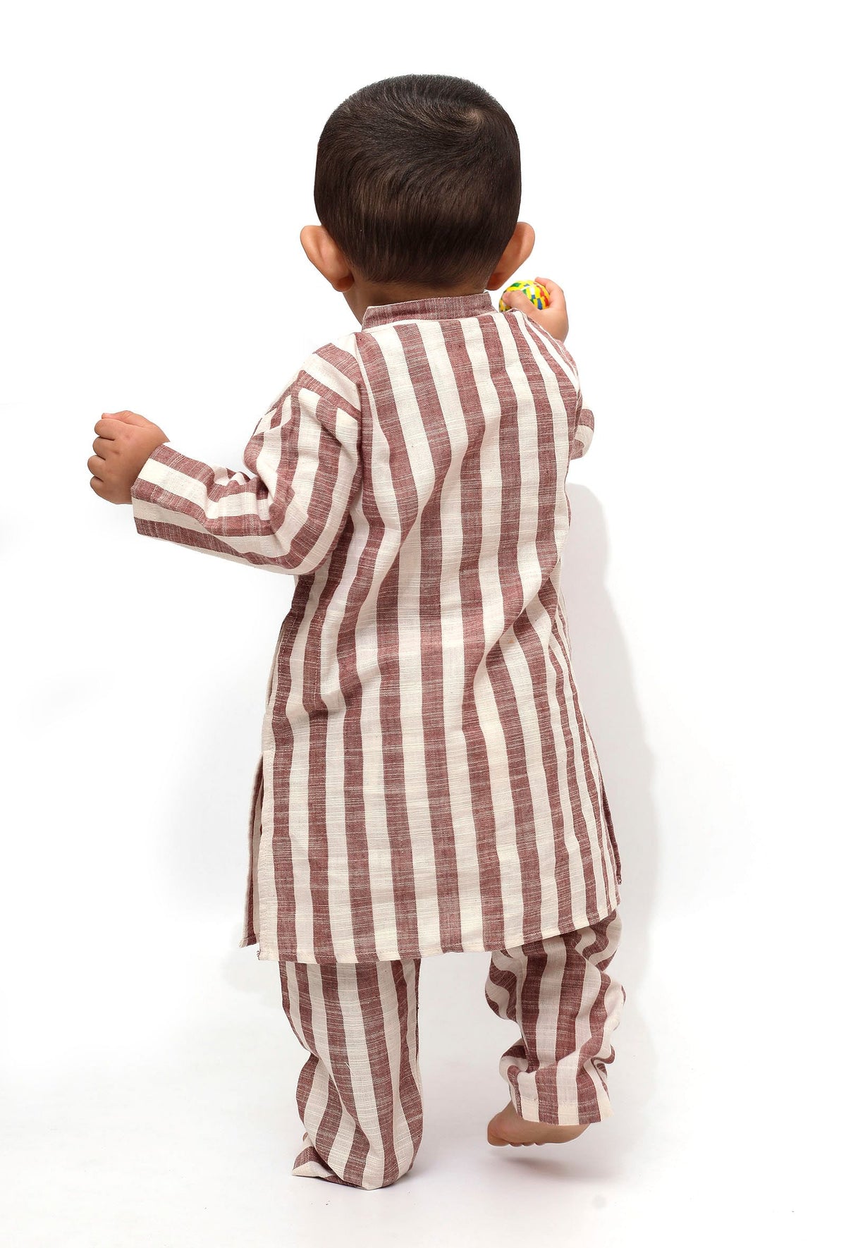Set of 2 - Noddy Dusky Red Stripes Kurta Pajama サイズ 0〜3か月
