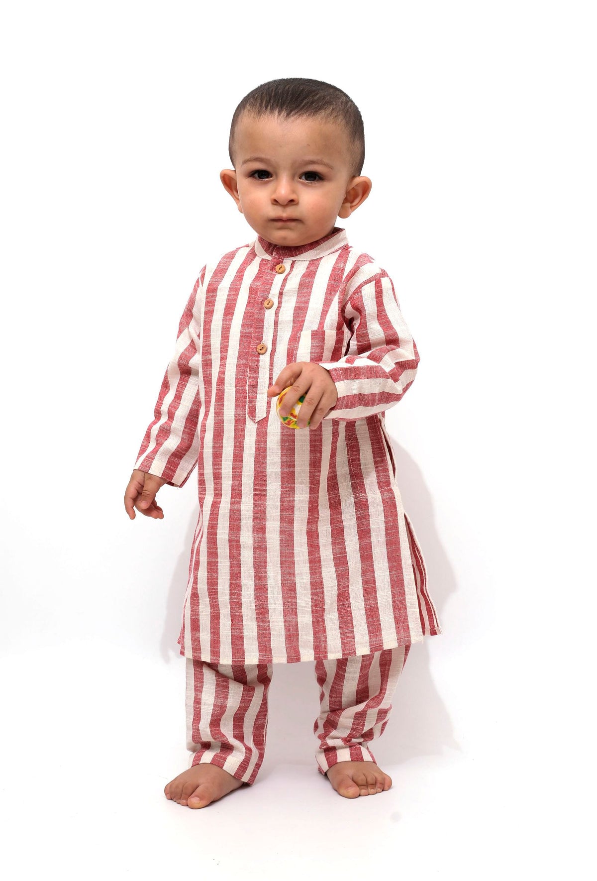 Set of 2 - Goofy Cherry Red Stripe Tunic Kurta Pajama サイズ 12〜18か月