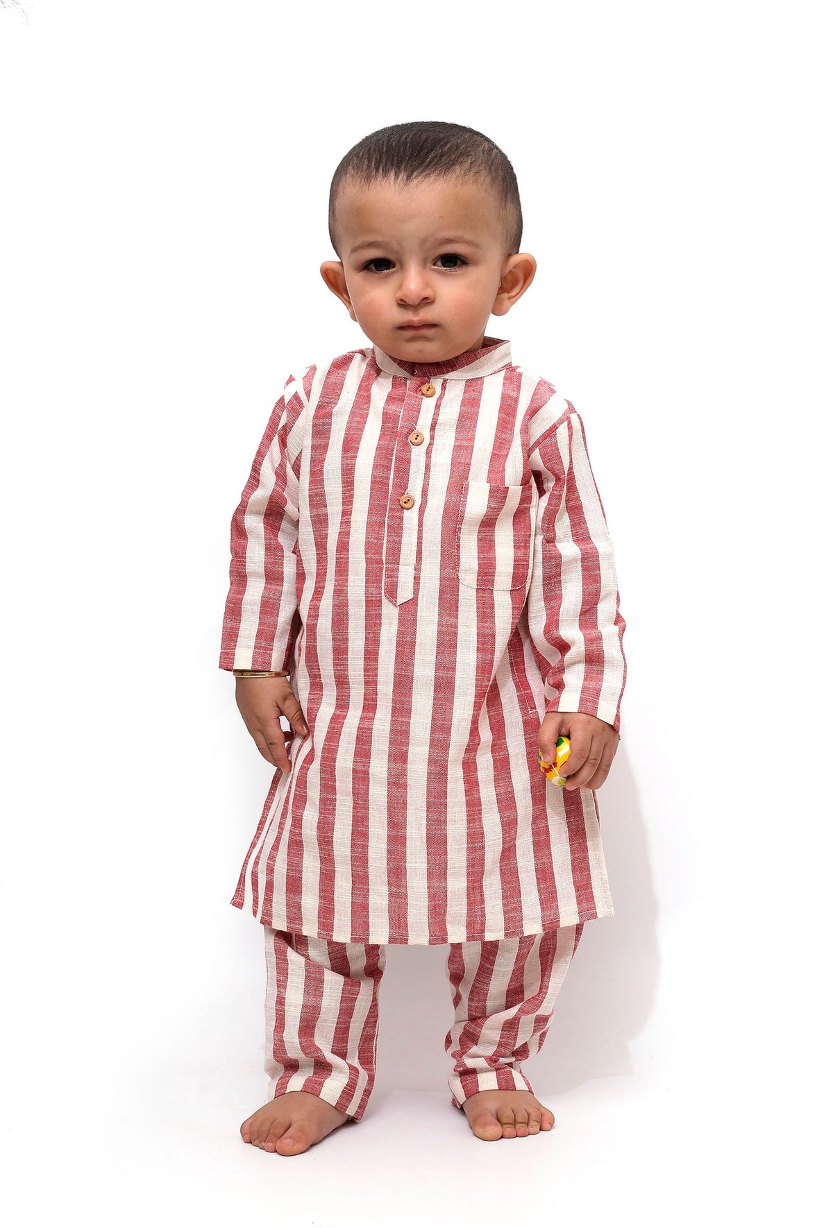 Set of 2 - Goofy Cherry Red Stripe Tunic Kurta Pajama サイズ 12〜18か月