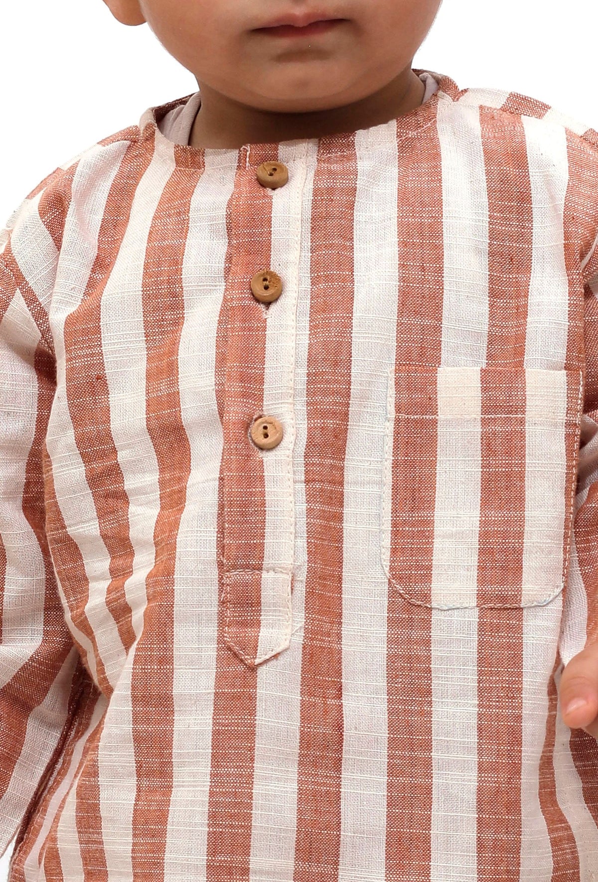 Set of 2 - Tangy Orange Stripes Tunic Kurta Pajama サイズ 12〜18か月