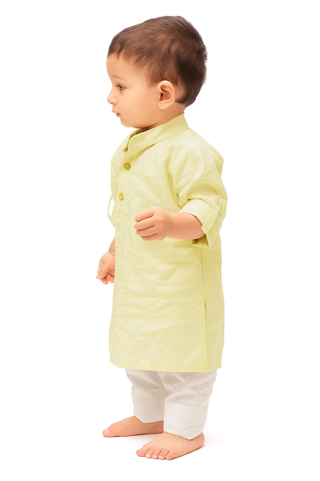 Set of 2: Cream Cotton Kurta and Cotton Pyjama サイズ 12〜18か月