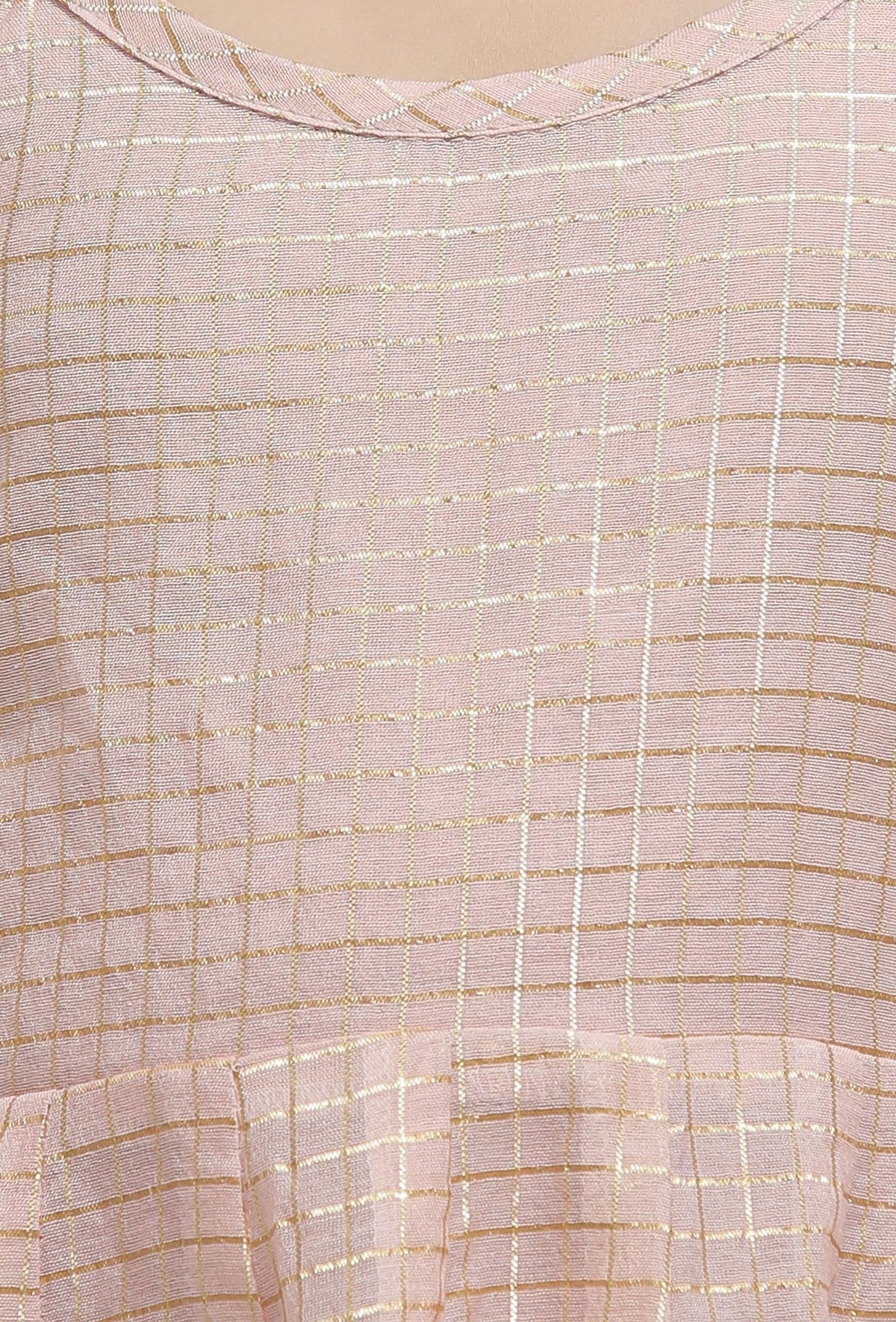 Peach Pink Chanderi Dress サイズ 1〜2歳