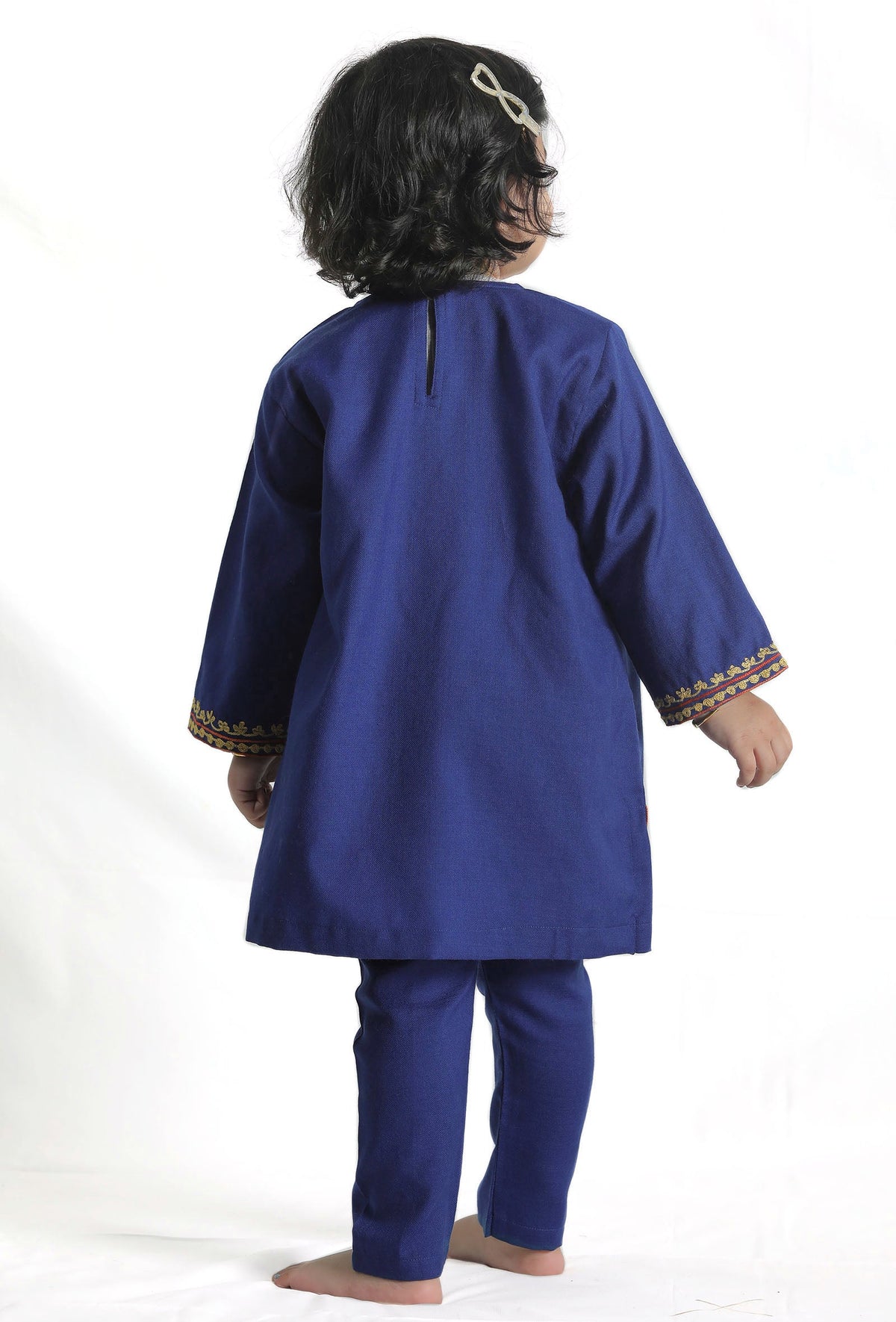 Royal Blue Pure Woollen Phiran Set サイズ 0〜3か月