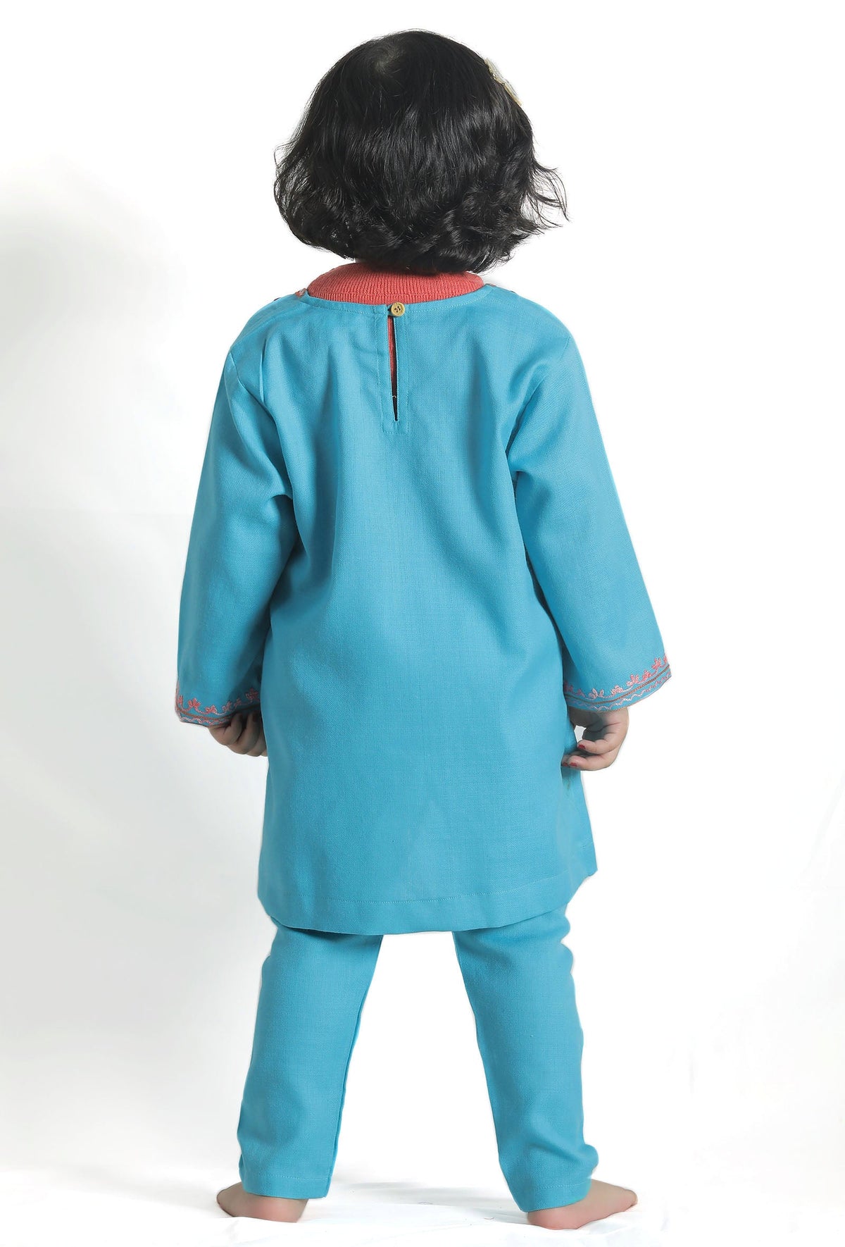Sky Blue Pure Woollen Phiran Set サイズ 0〜3か月