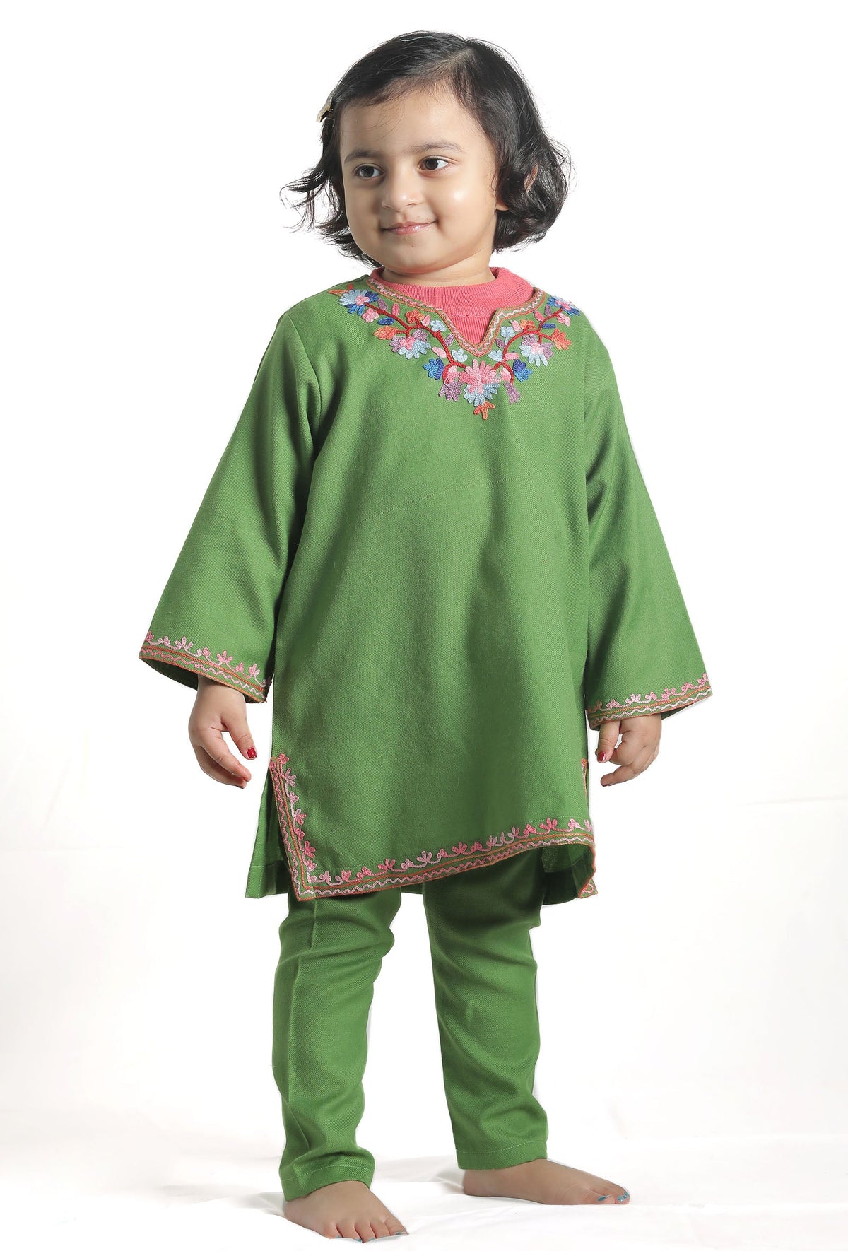 Green Pure Woollen Phiran Set サイズ 0〜3か月