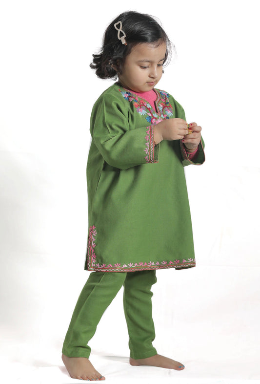 Green Pure Woollen Phiran Set サイズ 0〜3か月