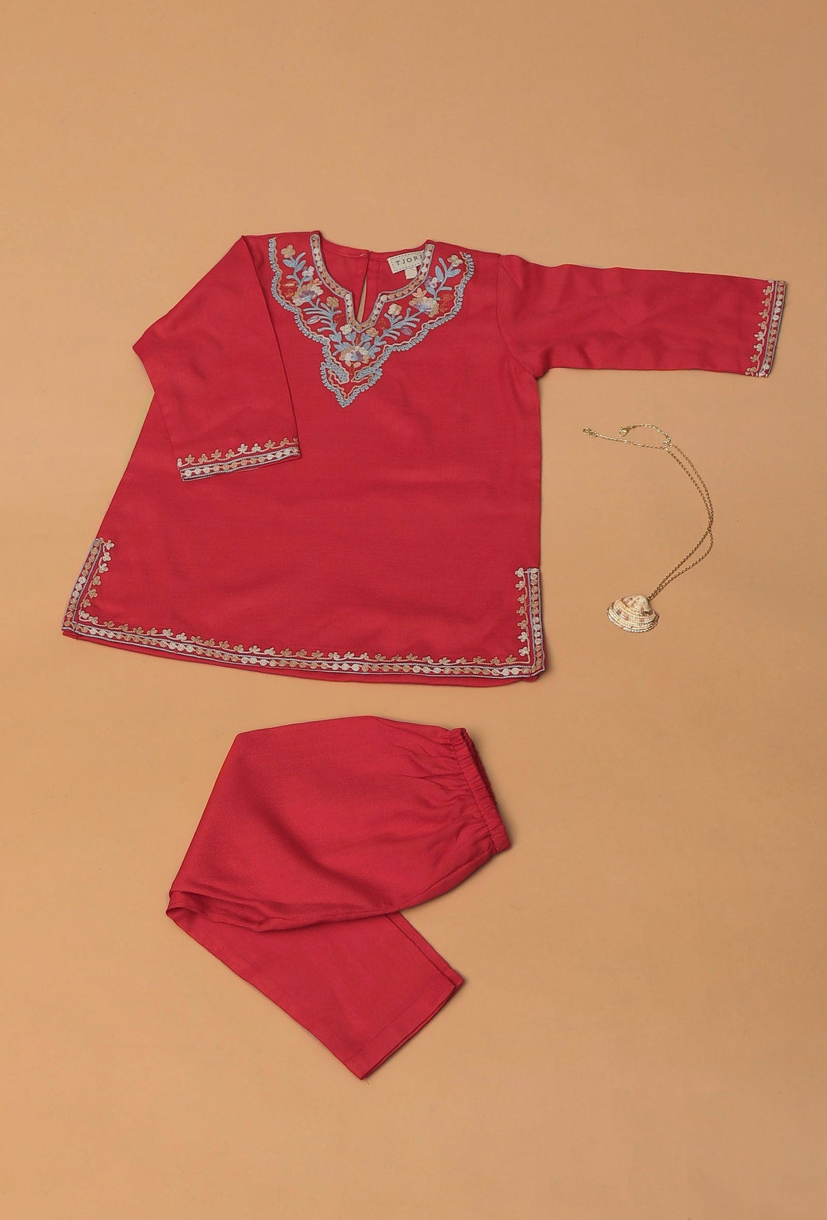 Merry Red Pure Woollen Phiran Set サイズ 0〜3か月