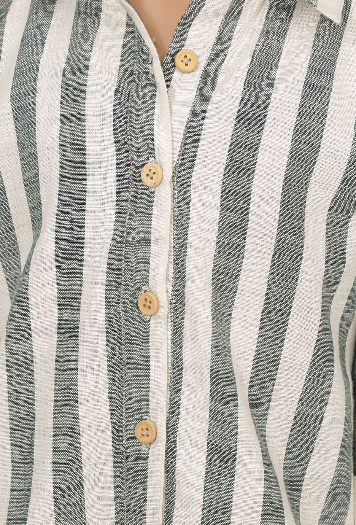 Set of 2: Irish Grey and White Stripes Cotton Belted Kurti with Pants サイズ 5〜6歳