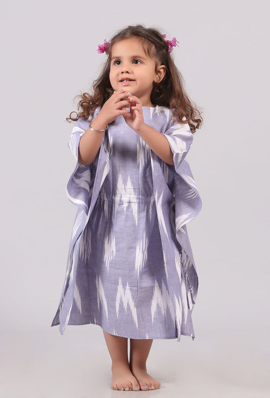 Light Blue Ikat Kaaftan サイズ 6〜7歳