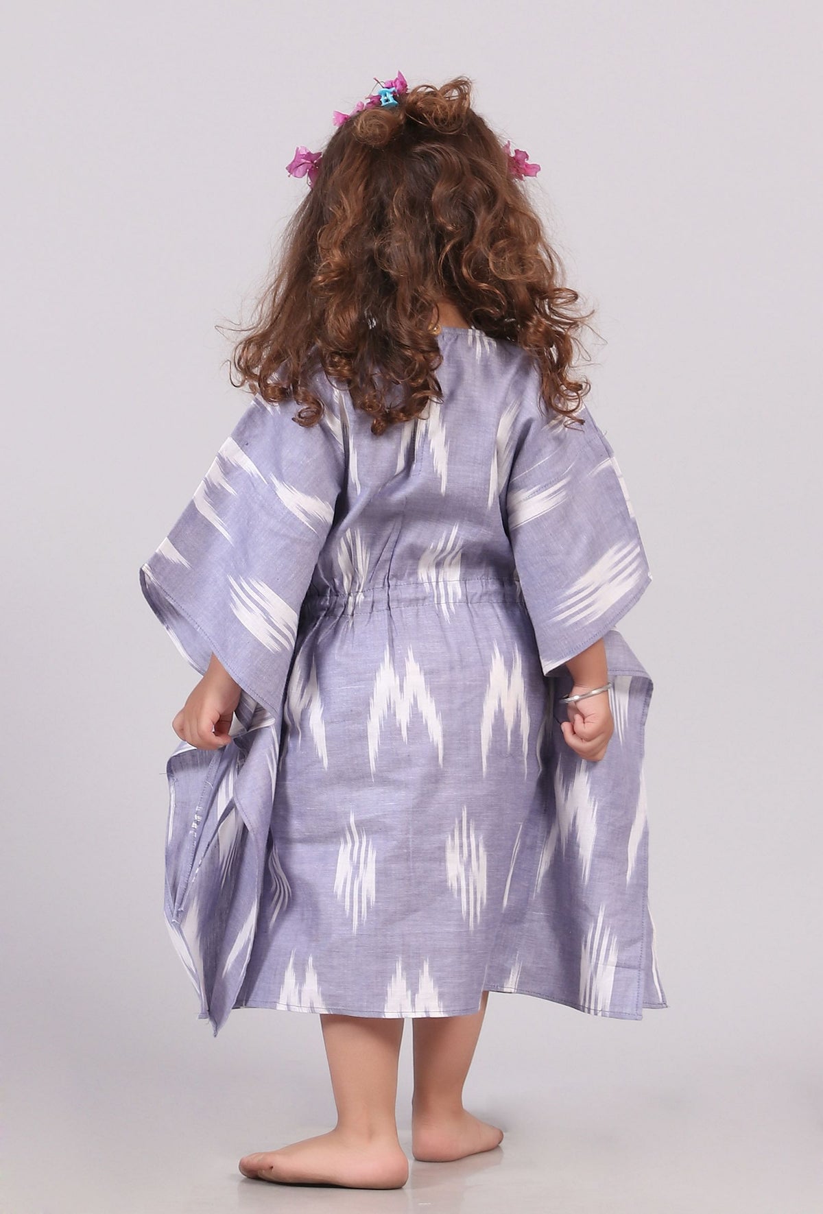 Light Blue Ikat Kaaftan サイズ 6〜7歳