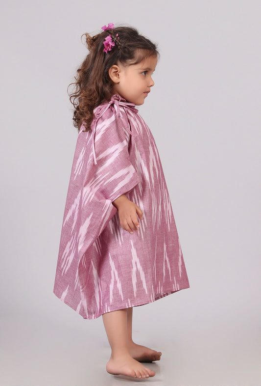 Bubblegum Pink Tie Up Kaftan サイズ 4〜5歳